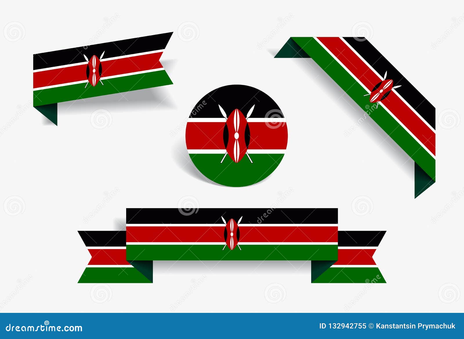 kenyan flag stickers and labels.  .