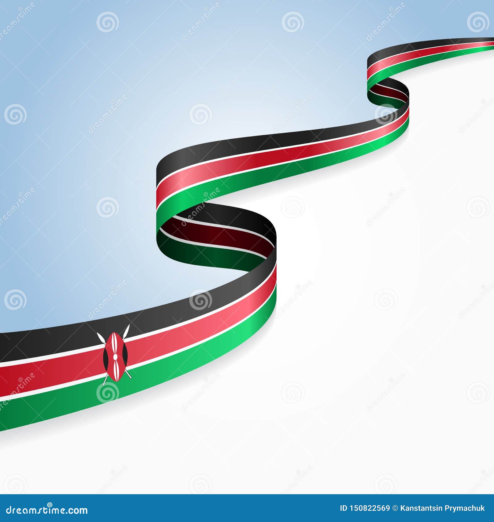 kenyan flag wavy abstract background.  .