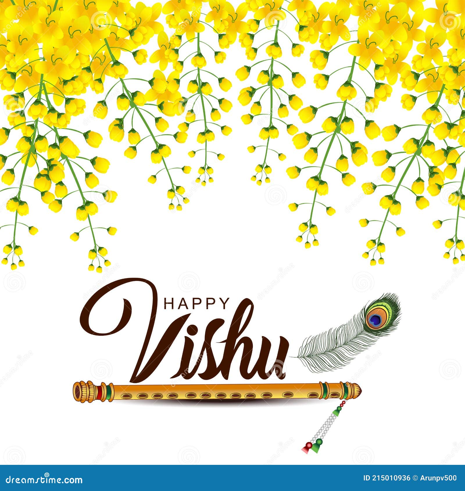 Kerala Festival Happy Vishu Greetings. Vector Illustration Design Stock