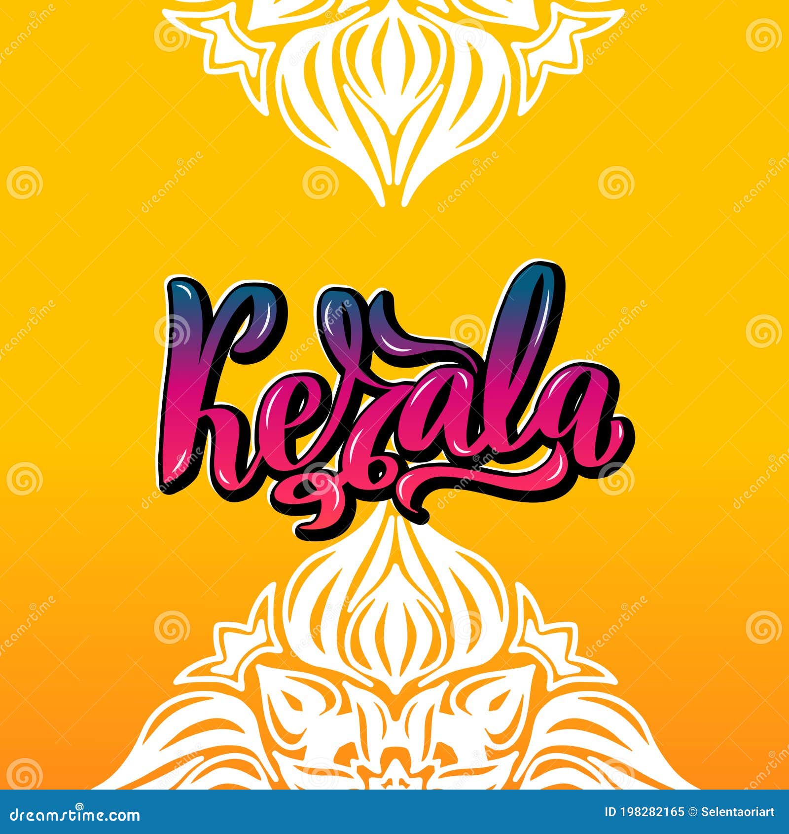 Kerala Handwritten Stock Lettering Typography. States of India Stock Vector  - Illustration of boat, alleppy: 198282165