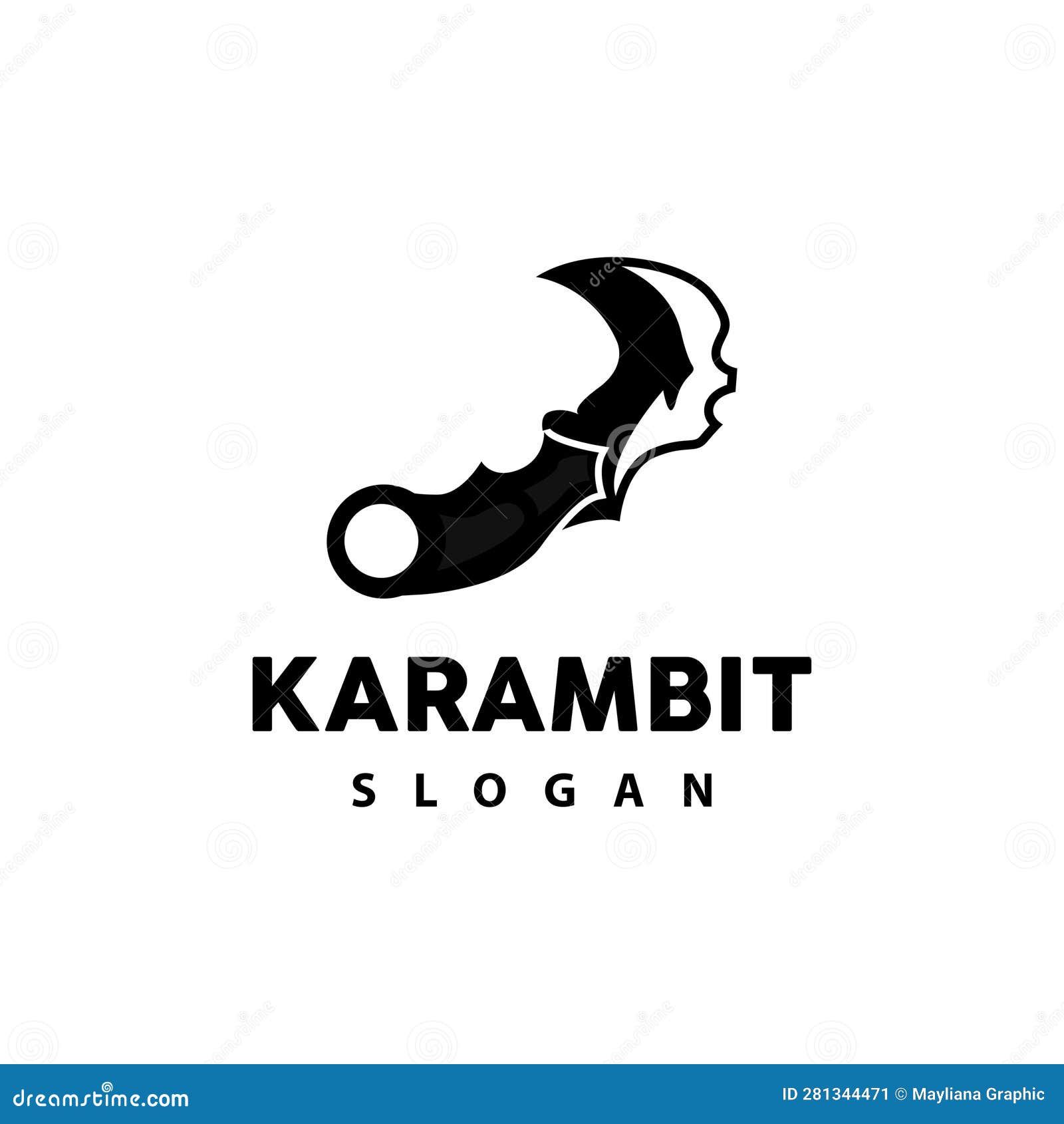 kerambit logo, indonesia fighting weapon , ninja fighting tool simple , template   icon