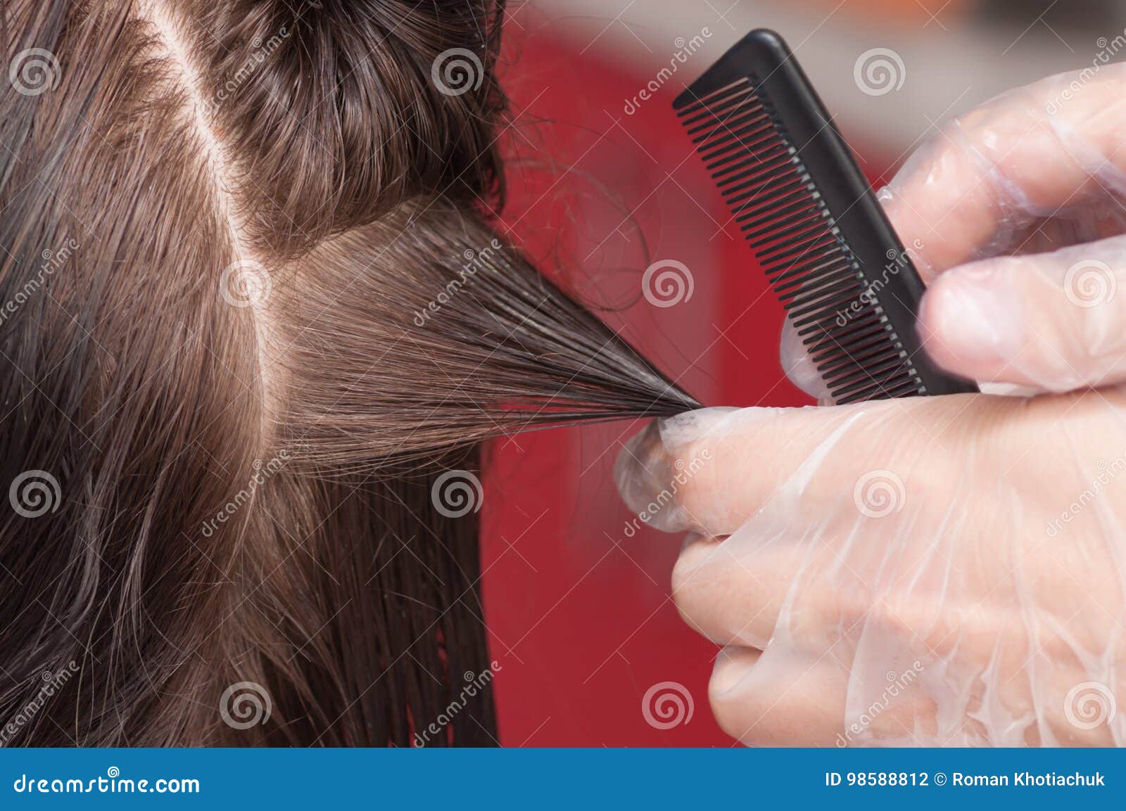 Keratin Hair Straightening at Home Stock Photo - Image of tangled, head:  98588812