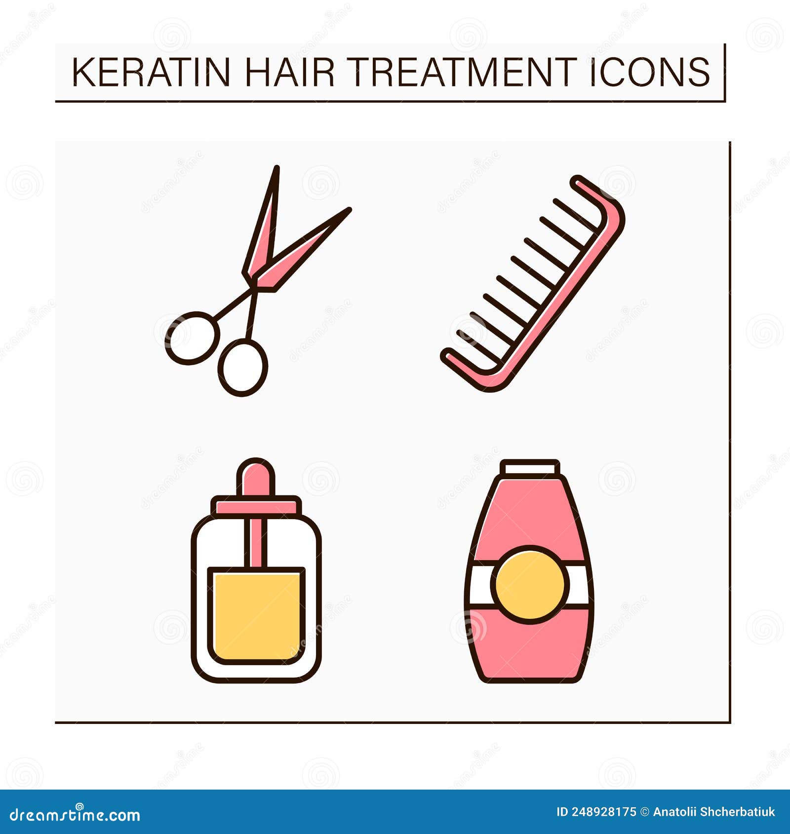 Keratin Hair Procedure Neon Glow Icon Illustration | CartoonDealer.com ...