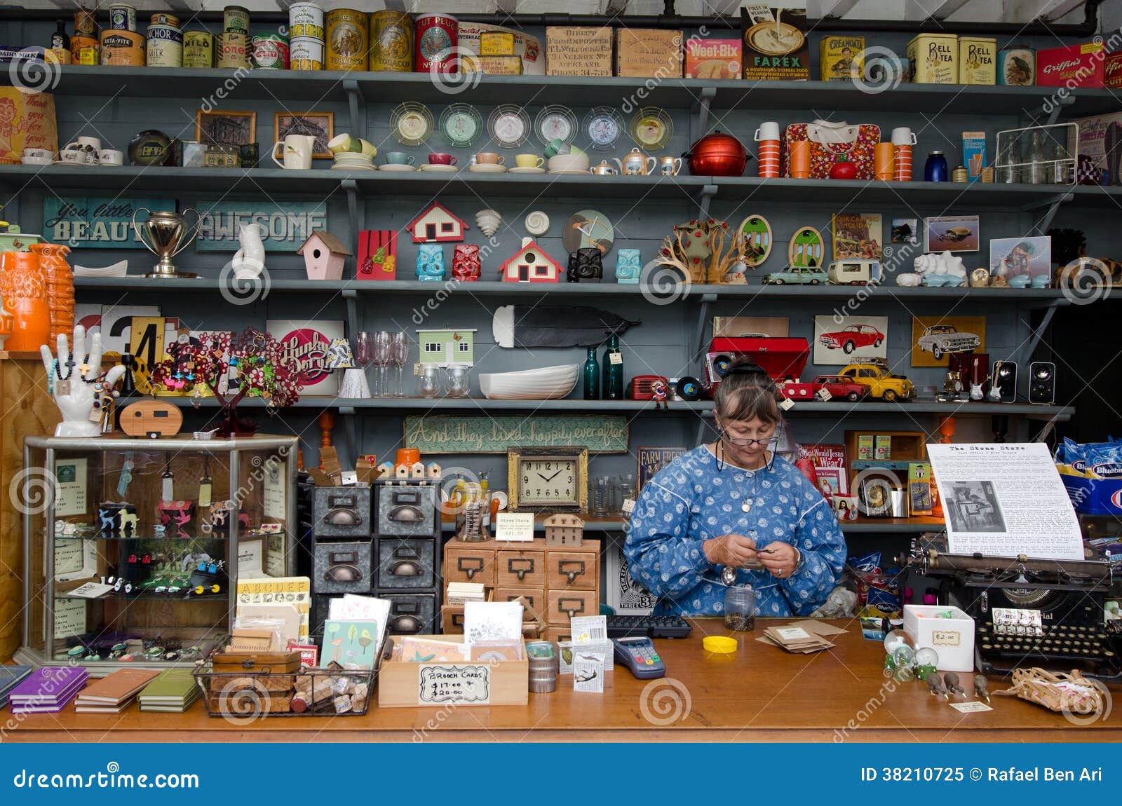 Kerikeri, New Zealand, NZ May 12, 2021 Clock Tower And Retail Shops In The Main Street With