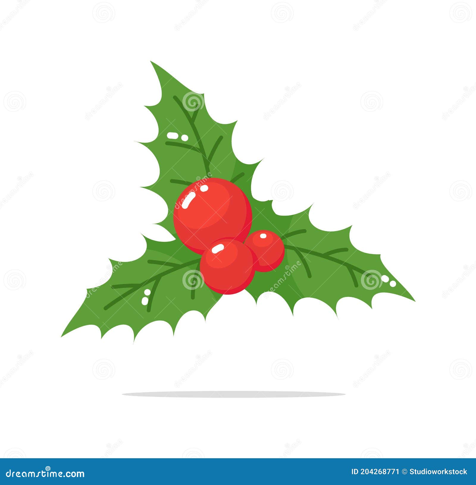 Dokter Grens zwaarlijvigheid Kerst Mistletoe of Holly Bladeren En Bessen Vector Illustratie -  Illustration of traditie, groen: 204268771