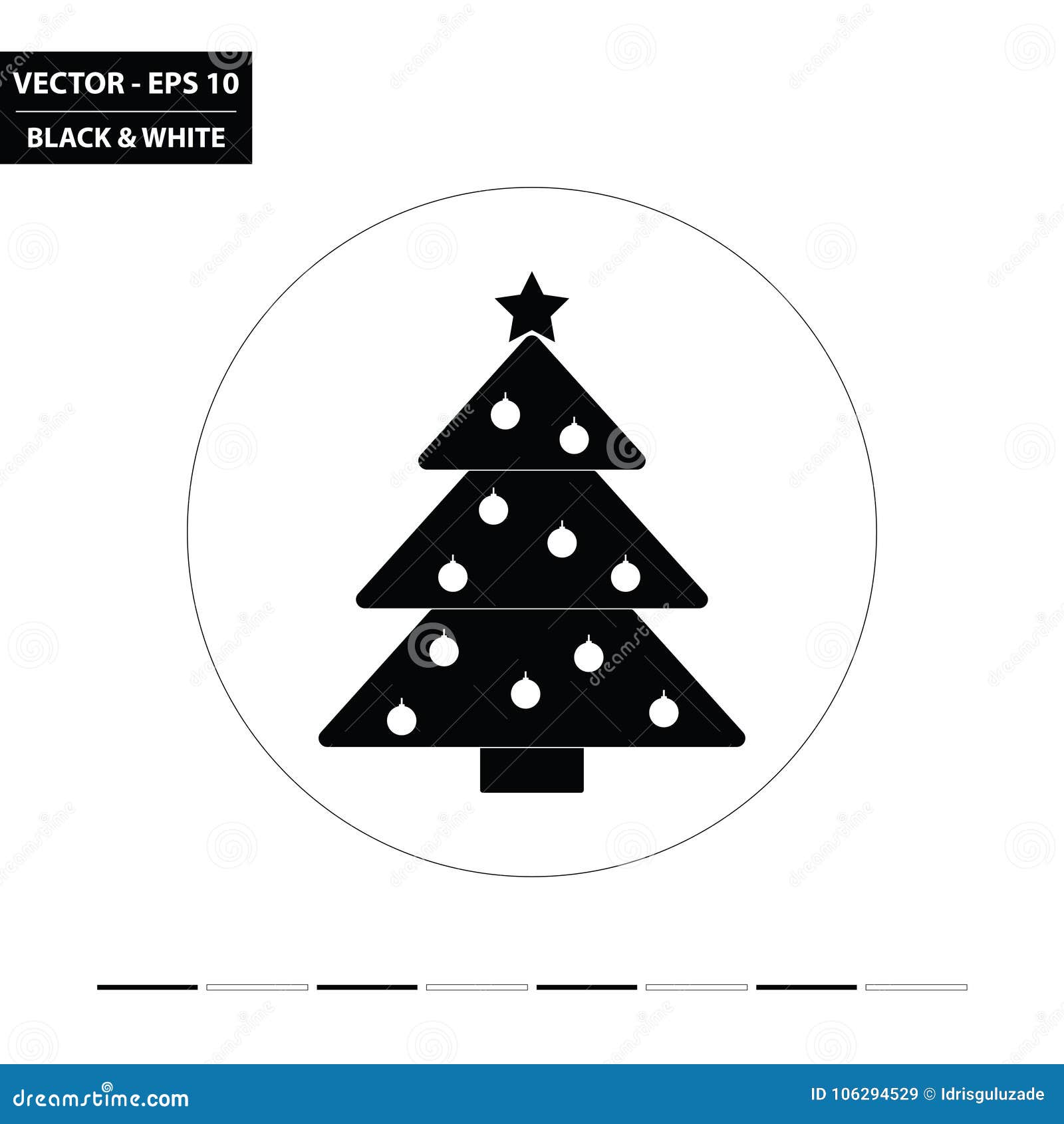 Raad eens veiligheid Artiest Kerstboom Vlak Zwart-wit Pictogram Vector Illustratie - Illustration of  zaken, gelukkig: 106294529