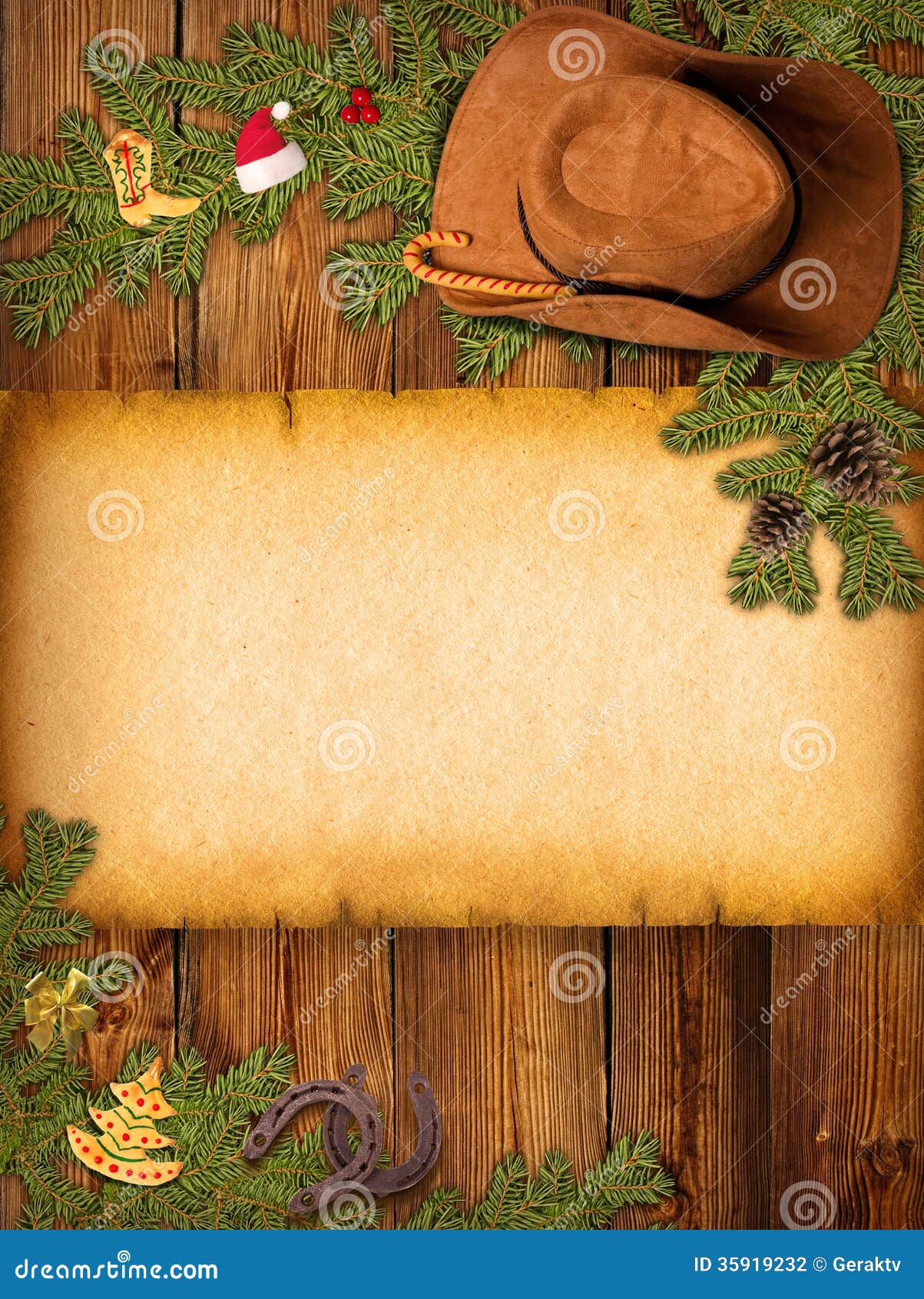 Vader Knorretje regeling Kerstmis Amerikaanse Achtergrond Met Cowboyhoed En Oud Document Stock  Illustratie - Illustration of vrolijk, koekjes: 35919232