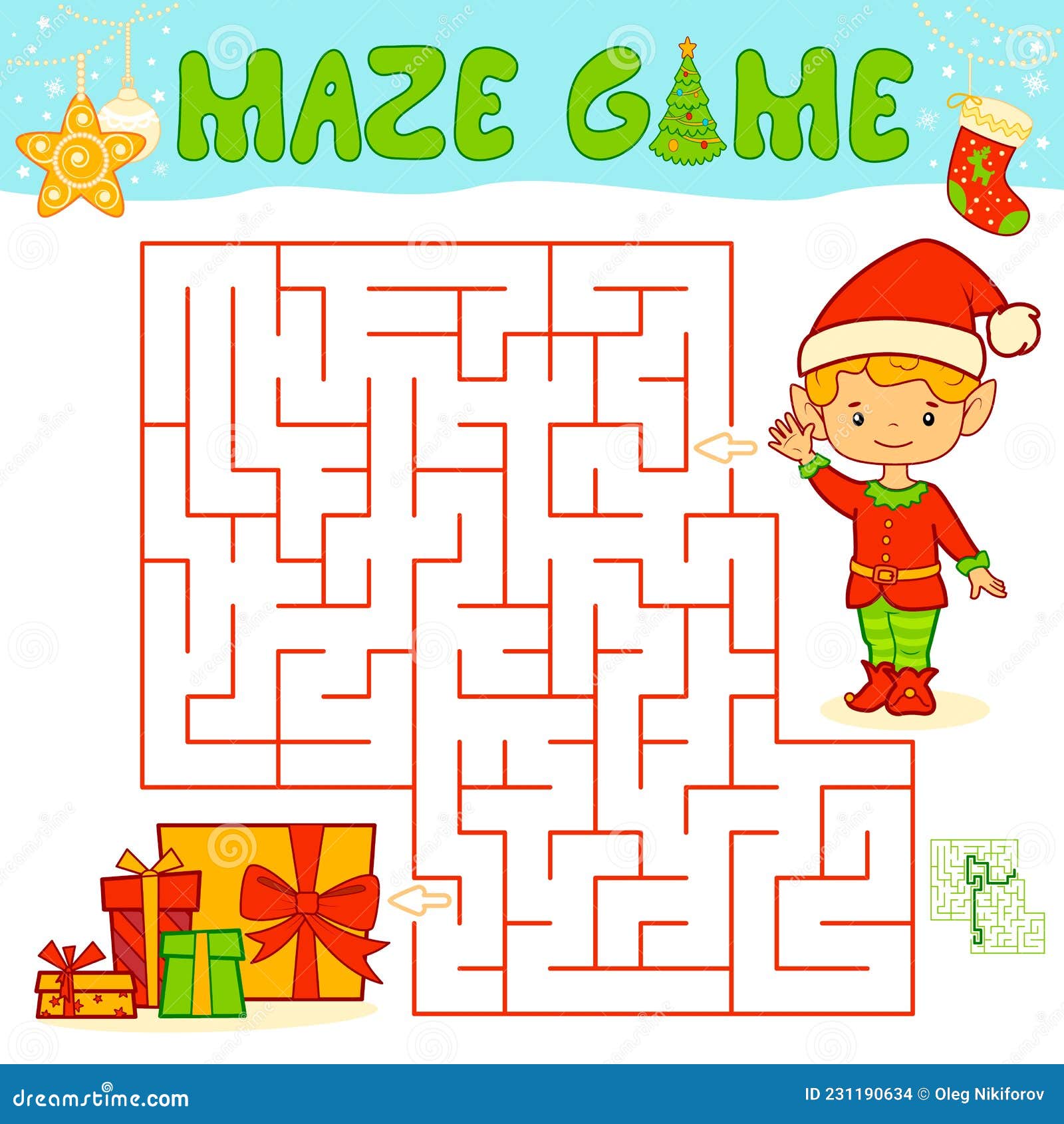 Doorbraak Actief Virus Kerstmis Maze Puzzle Spel Voor Kinderen. Doolhof of Labyrint - Spel Met  Kerstman Vector Illustratie - Illustration of kinderen, grappig: 231190634