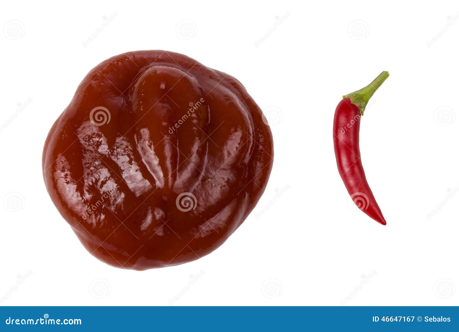 Ketchup and hot pepper stock image. Image of pepper, green 46647167