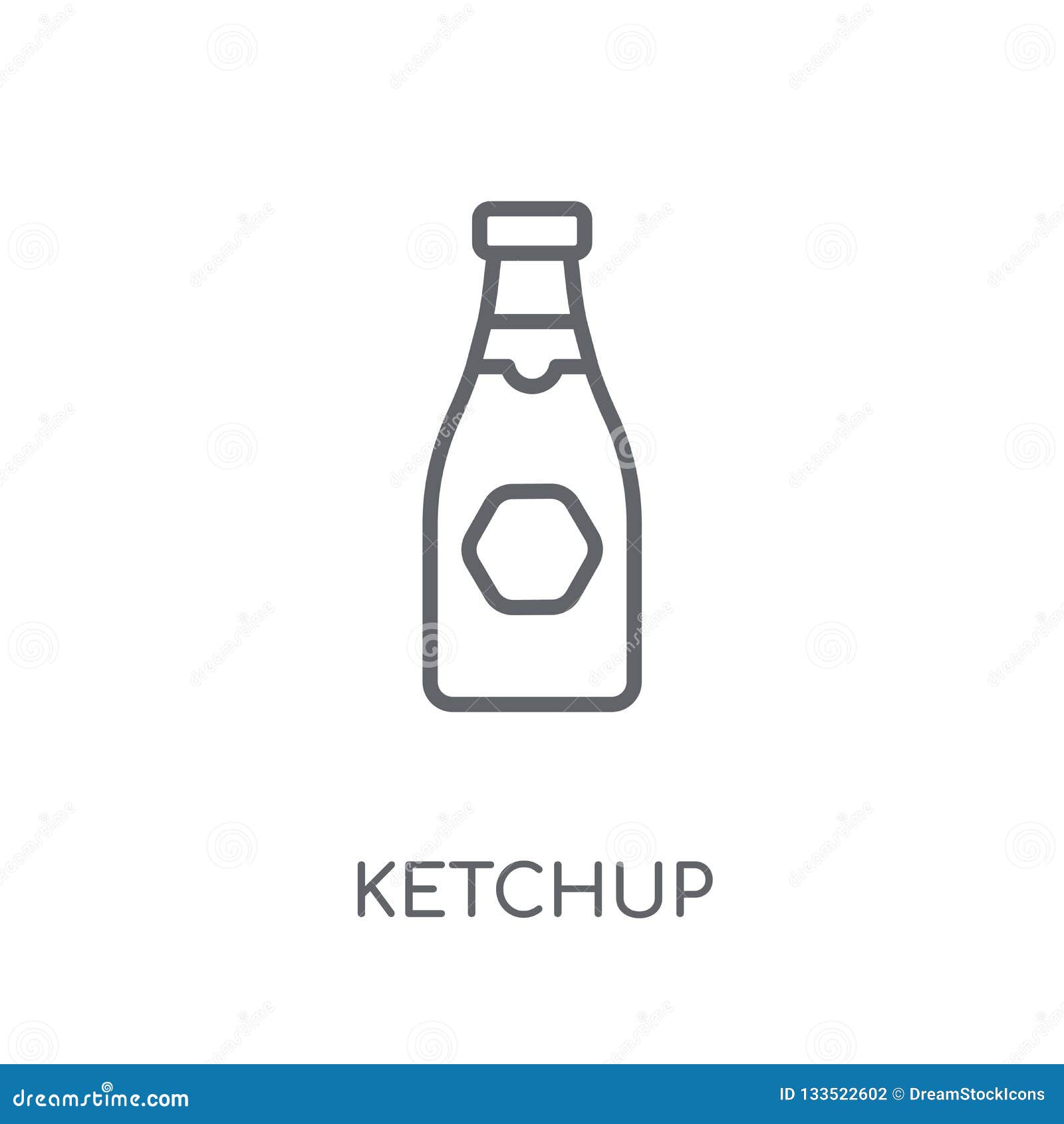 Ketchup Linear Icon. Modern Outline Ketchup Logo Concept on Whit Stock