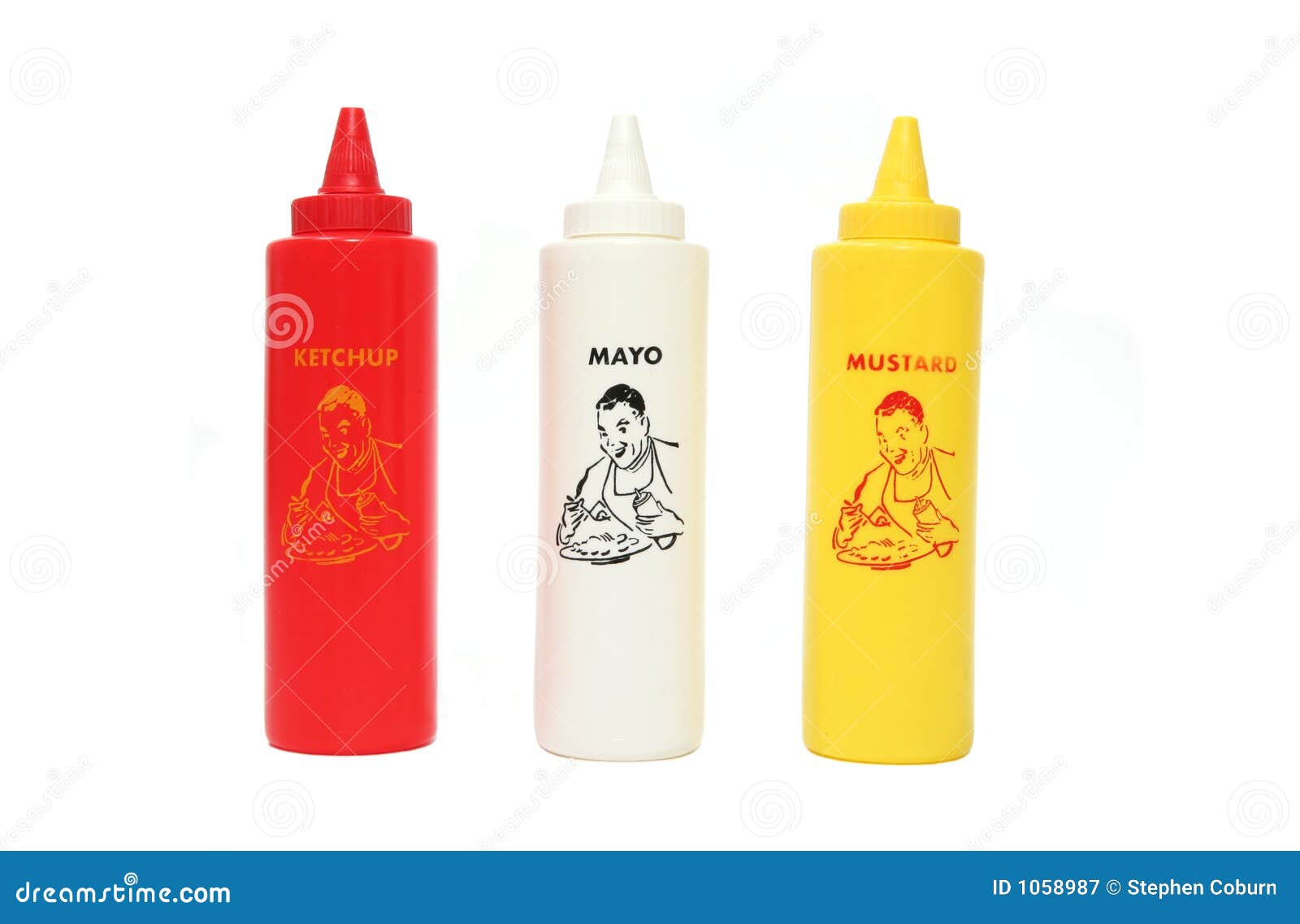 Ketchup, Mayo and Mustard stock image. 
