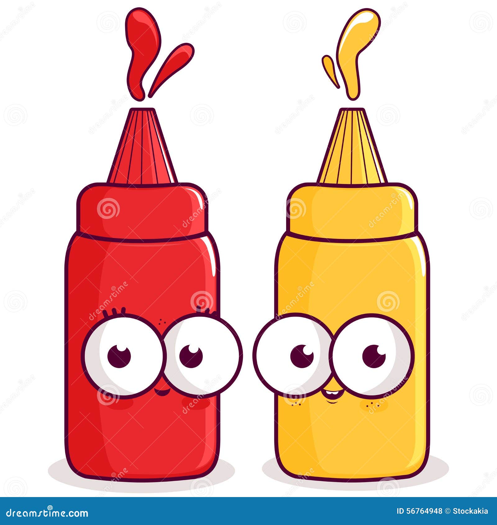 Ketchup och senaptecken vektor illustrationer. Illustration av vektor