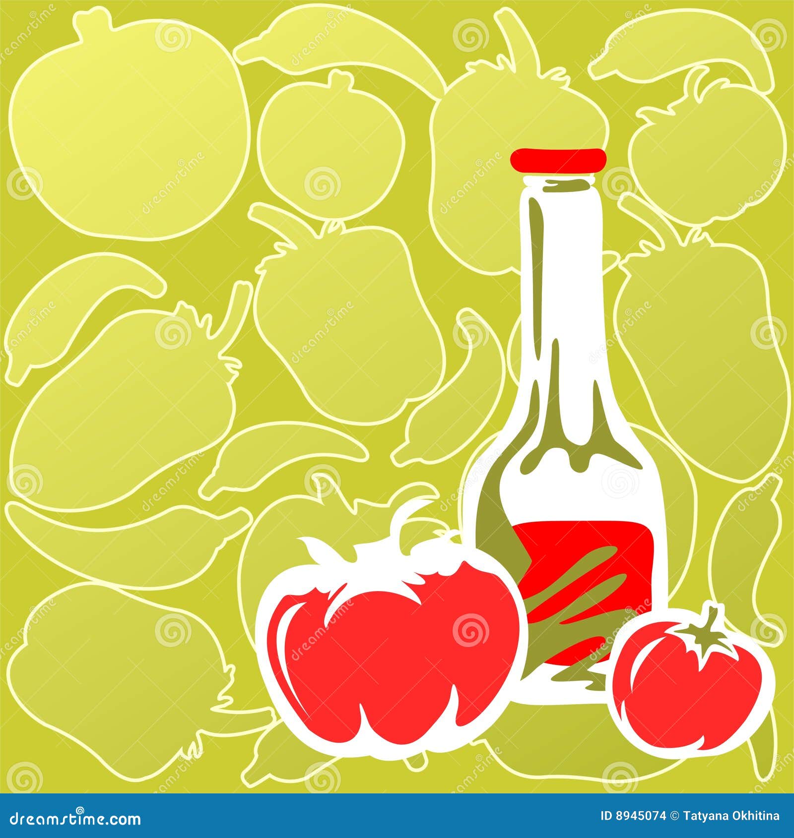 Ketchup and tomatoes stock illustration. Illustration of food 8945074