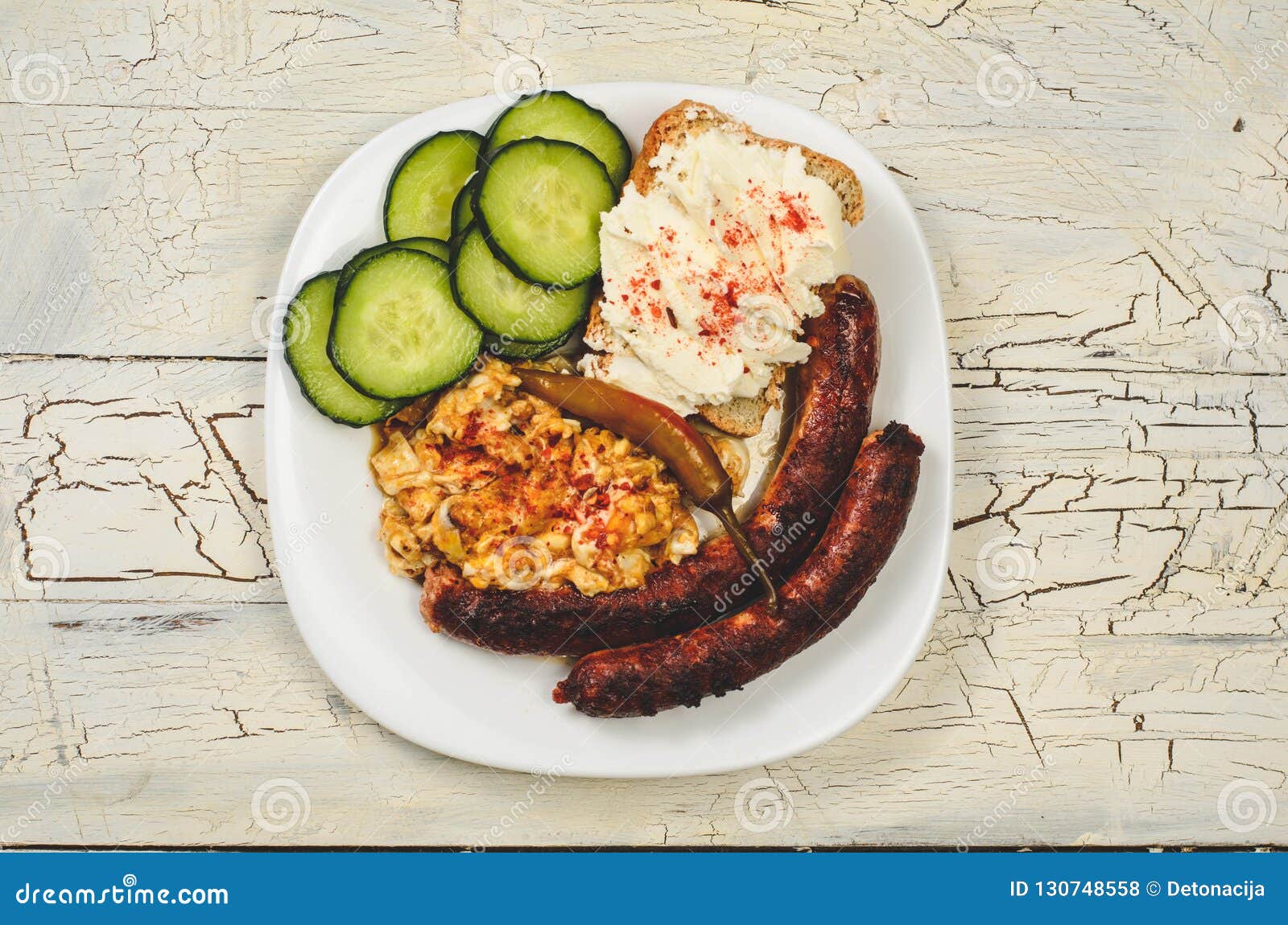 Keto Bread with Eggs and Sausage Stock Photo Image of board, health 130748558