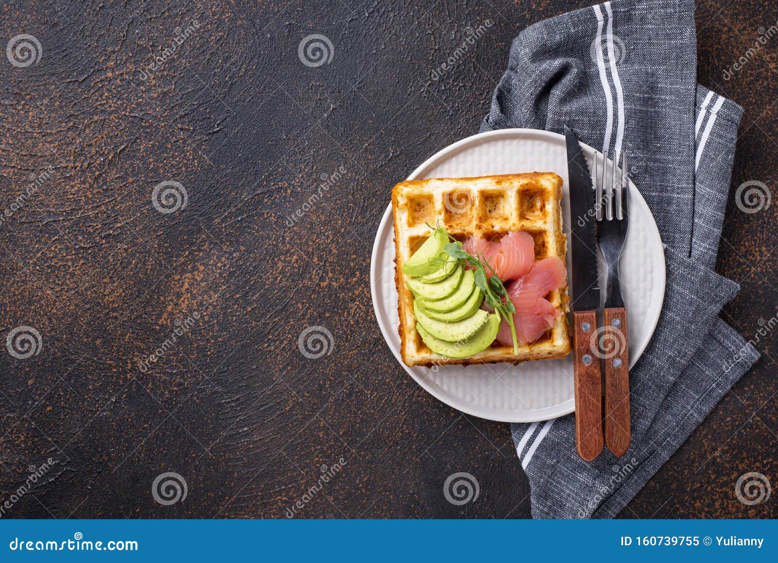 Keto Cheese Waffle with Avocado Stock Image Image of lunch, salmon
