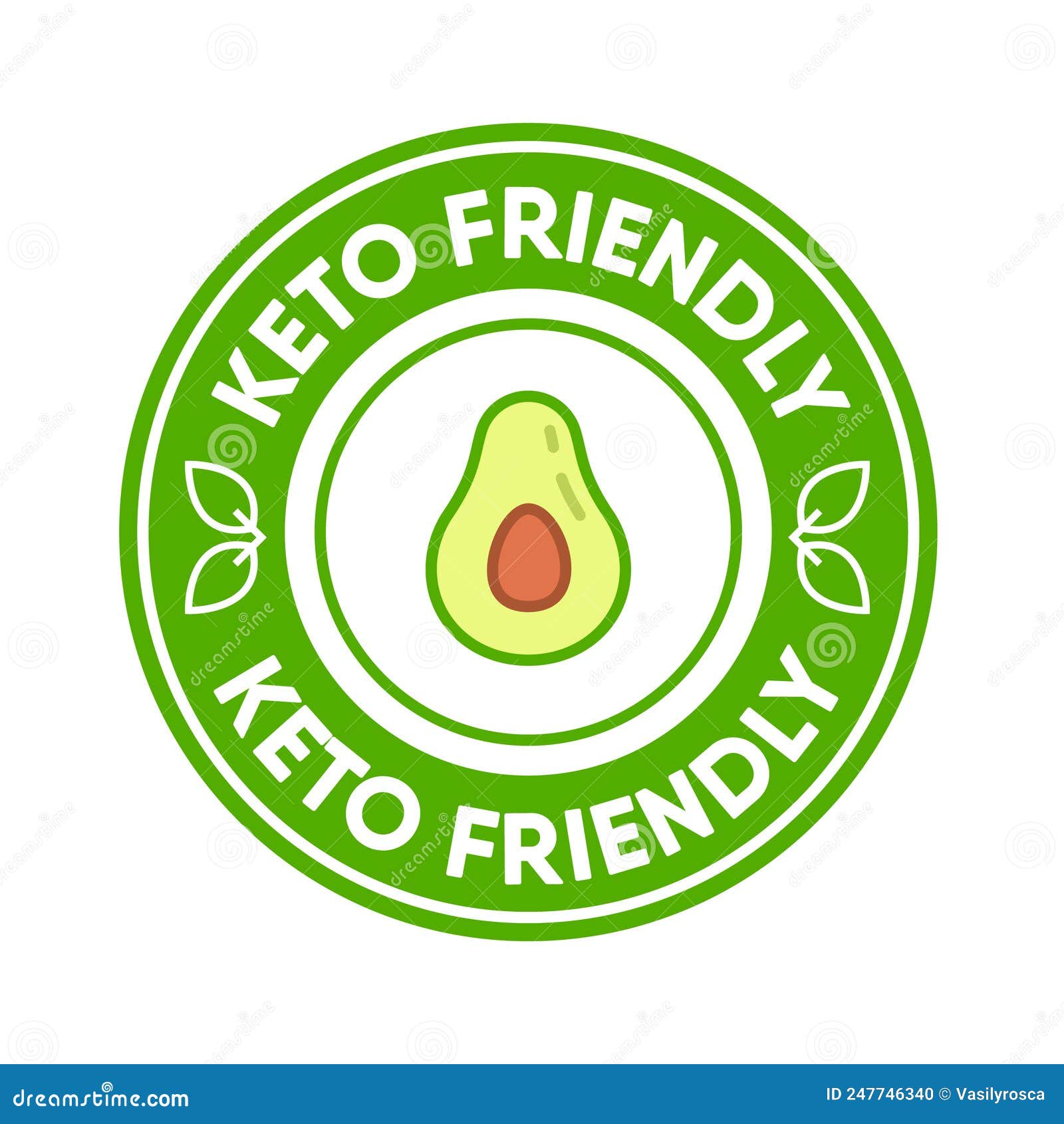 Keto Diet Icon Logo. Ketogenic Approved Sign Vector Icon Stock Vector