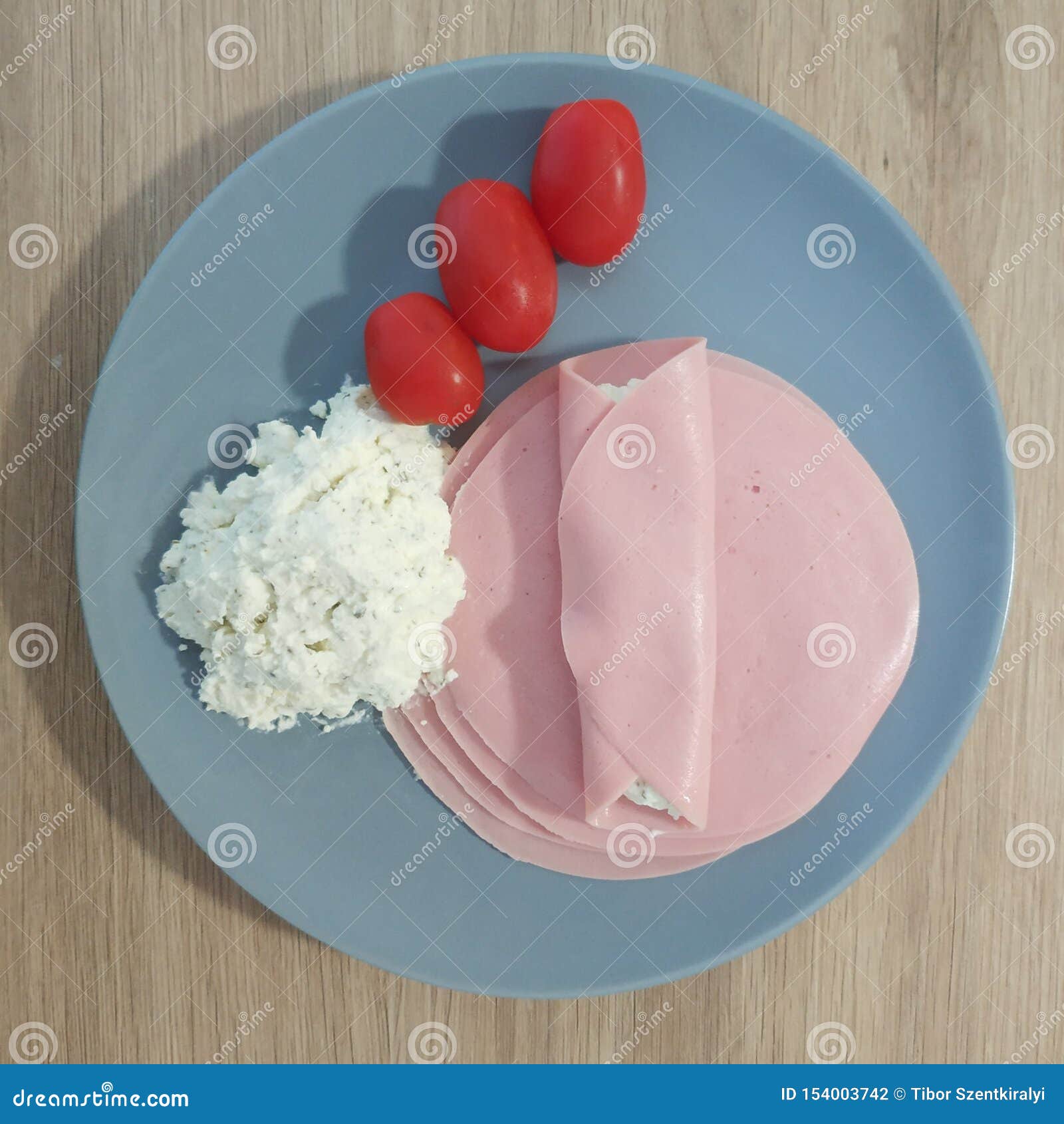 Ketogenic Meal Cottage Cheese Ham Tomatoes Keto Food For