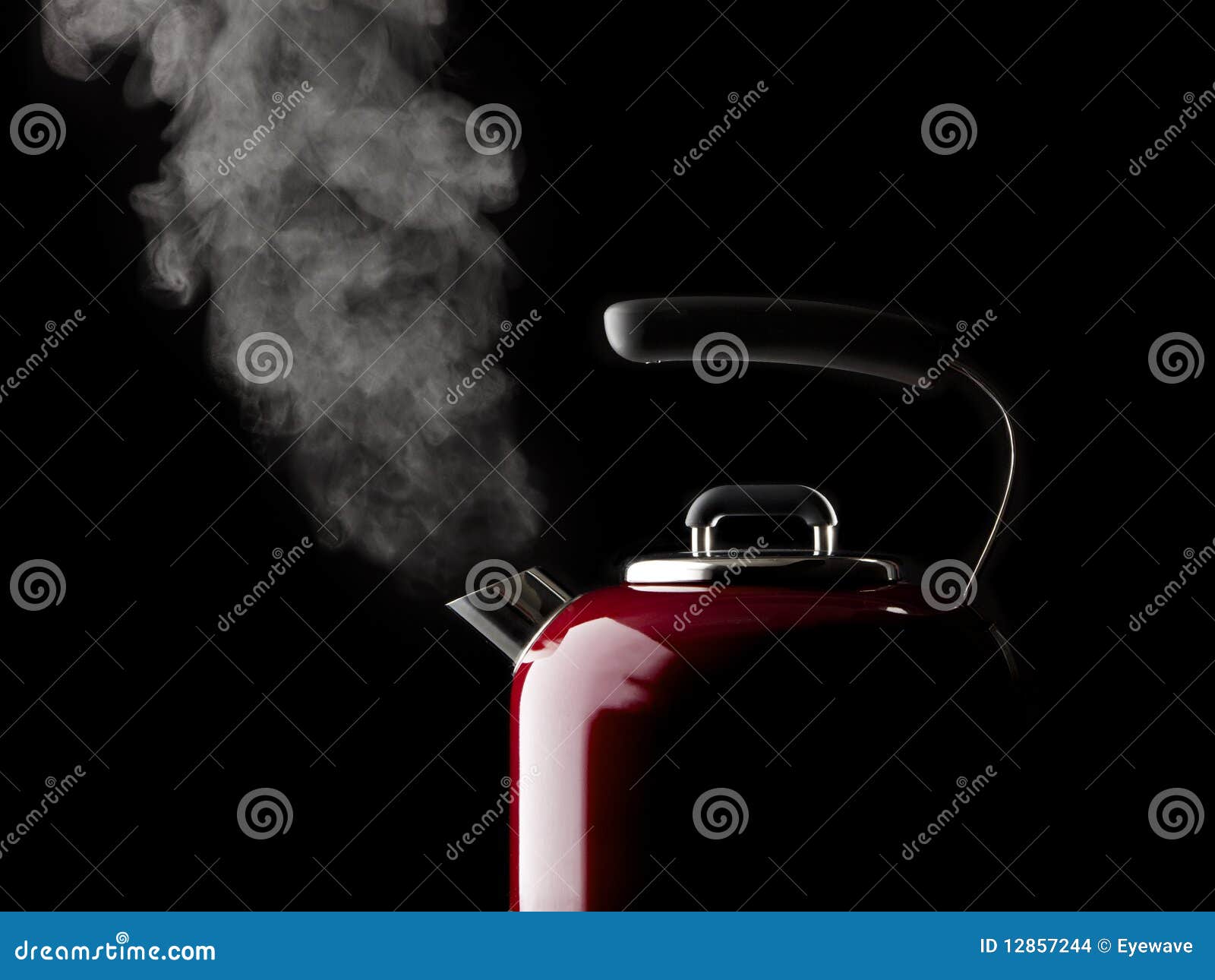 Kettle with boiling water stock photo. Image of household 12857244