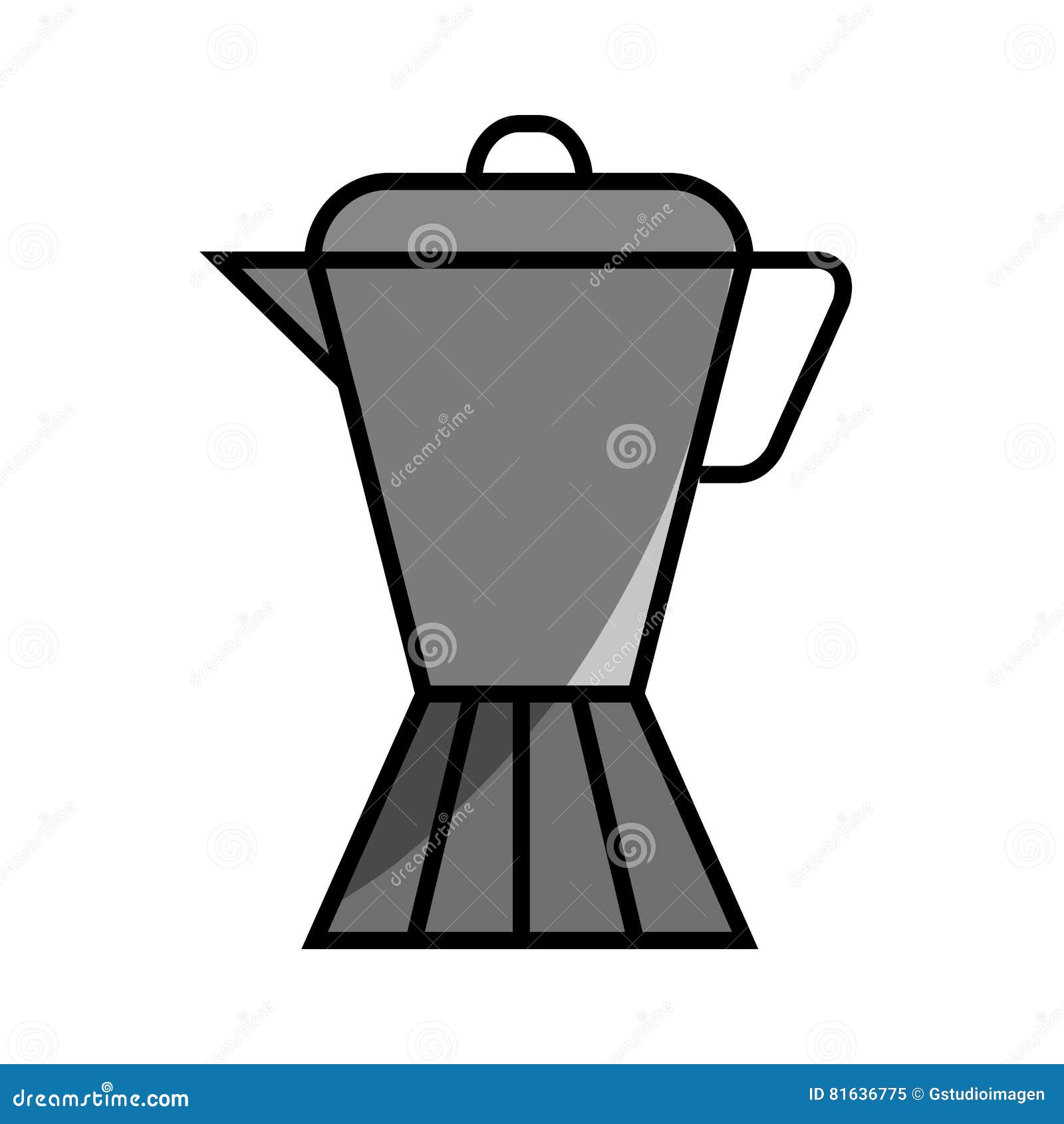 Kettle Coffee Drink Flat Icon Stock Vector Illustration of sign