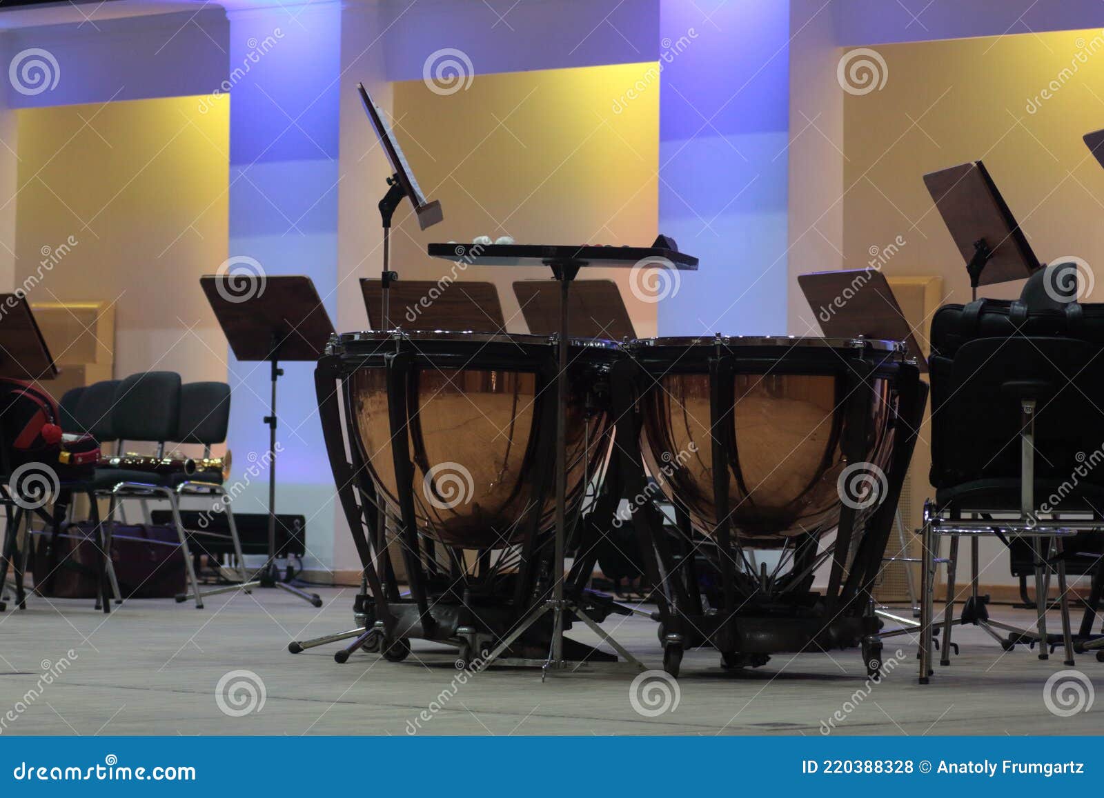 Kettledrum on the Stage of Music Hall Stock Photo Image of timpani