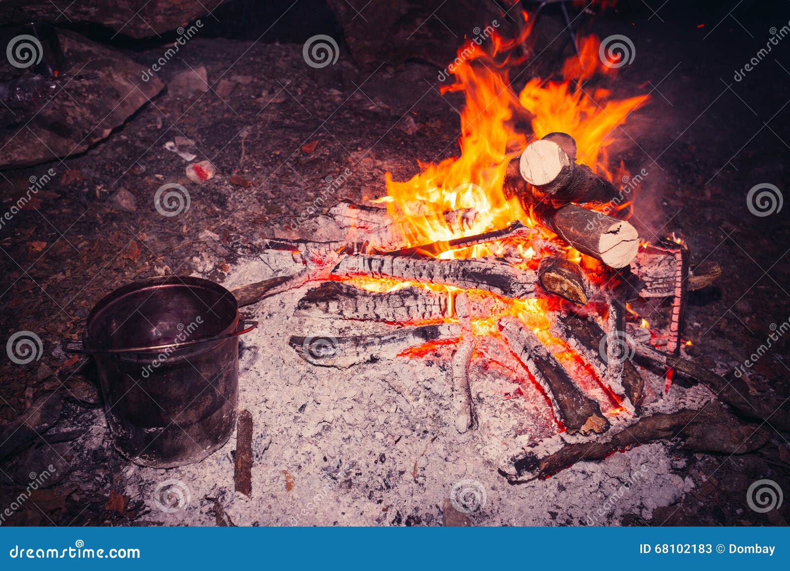 Kettle on the fire. stock image. Image of journey, meal 68102183