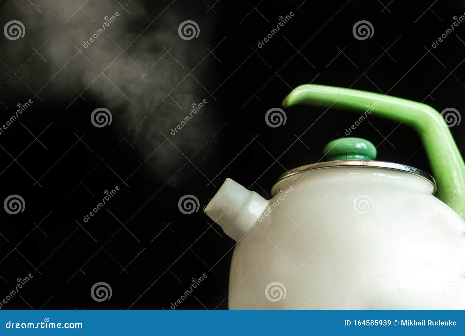 Kettle Boiling On A Gas Stove In The Kitchen. Focus On A Spout Stock Photo,  Picture and Royalty Free Image. Image 43166984.