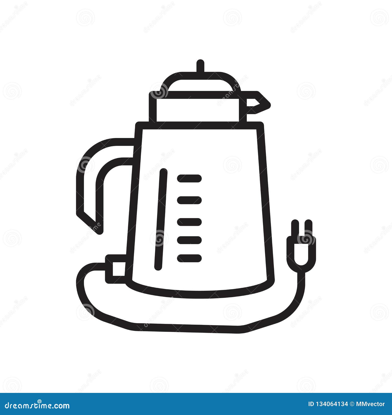 Kettle Icon Vector Isolated on White Background, Kettle Sign , Linear