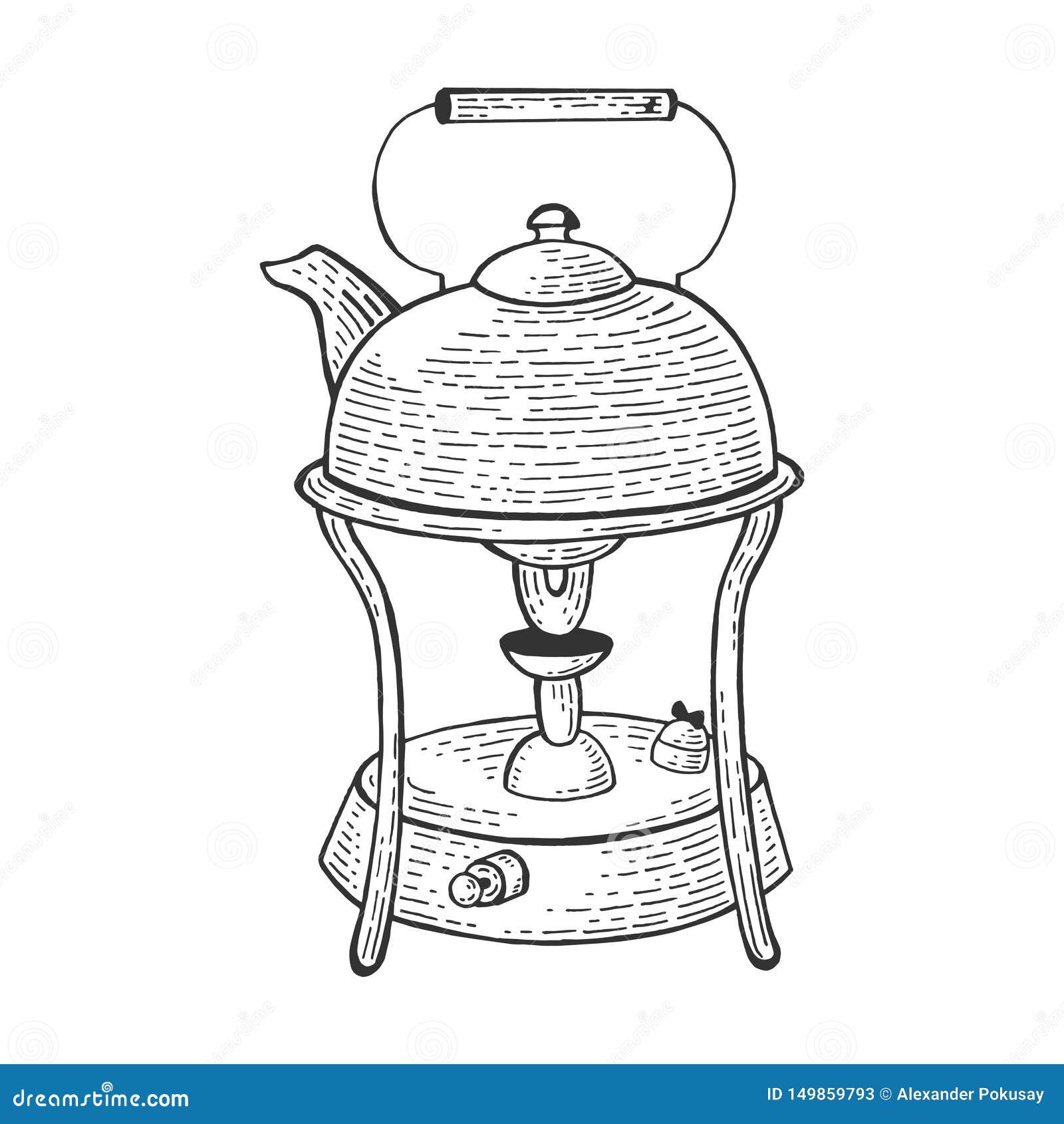 Vector Sketch of Glass Electric Kettle Stock Vector  Illustration of  glass breakfast 98571839