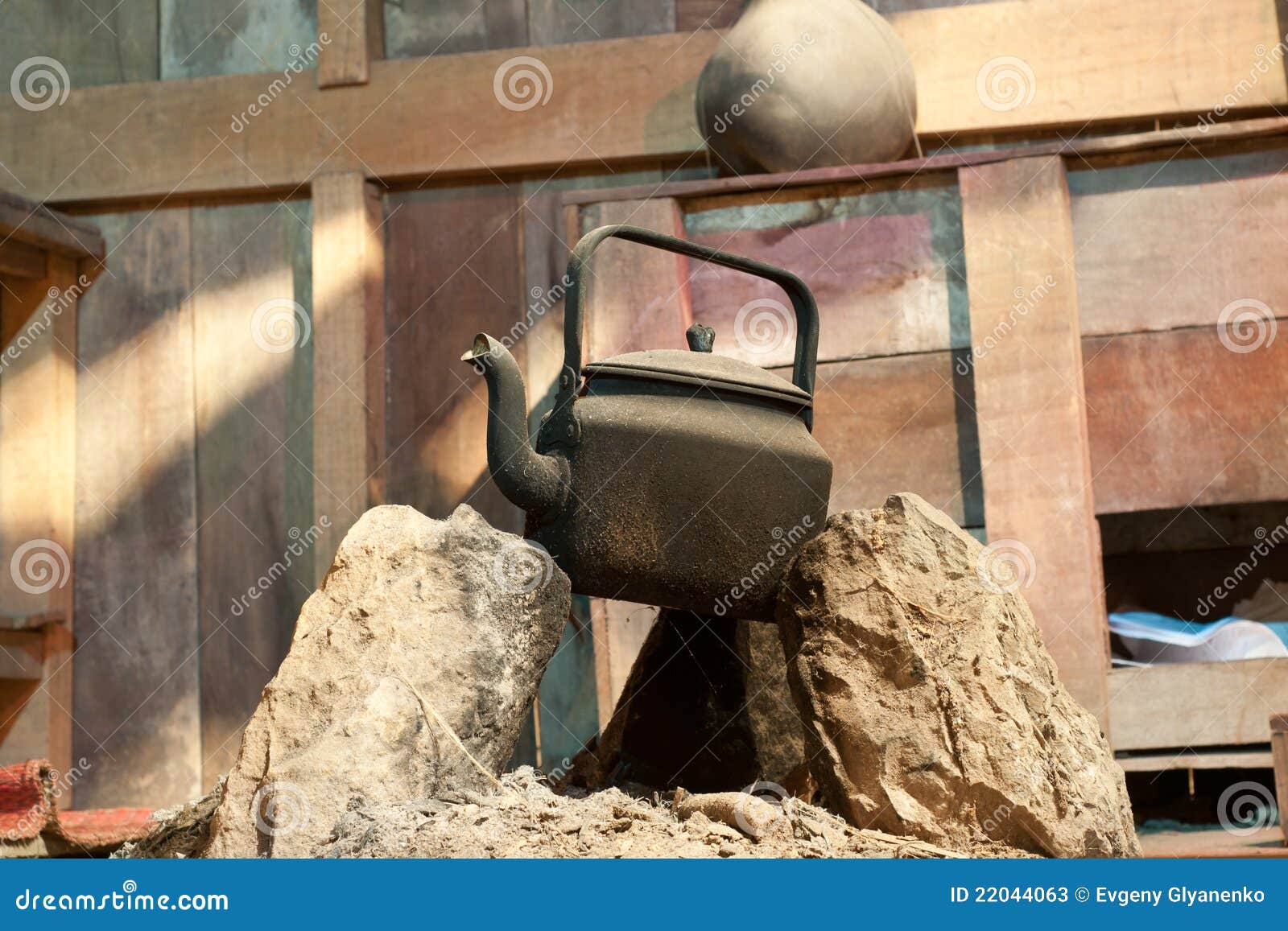 Kettle on Stones editorial stock photo. Image of beam 22044063