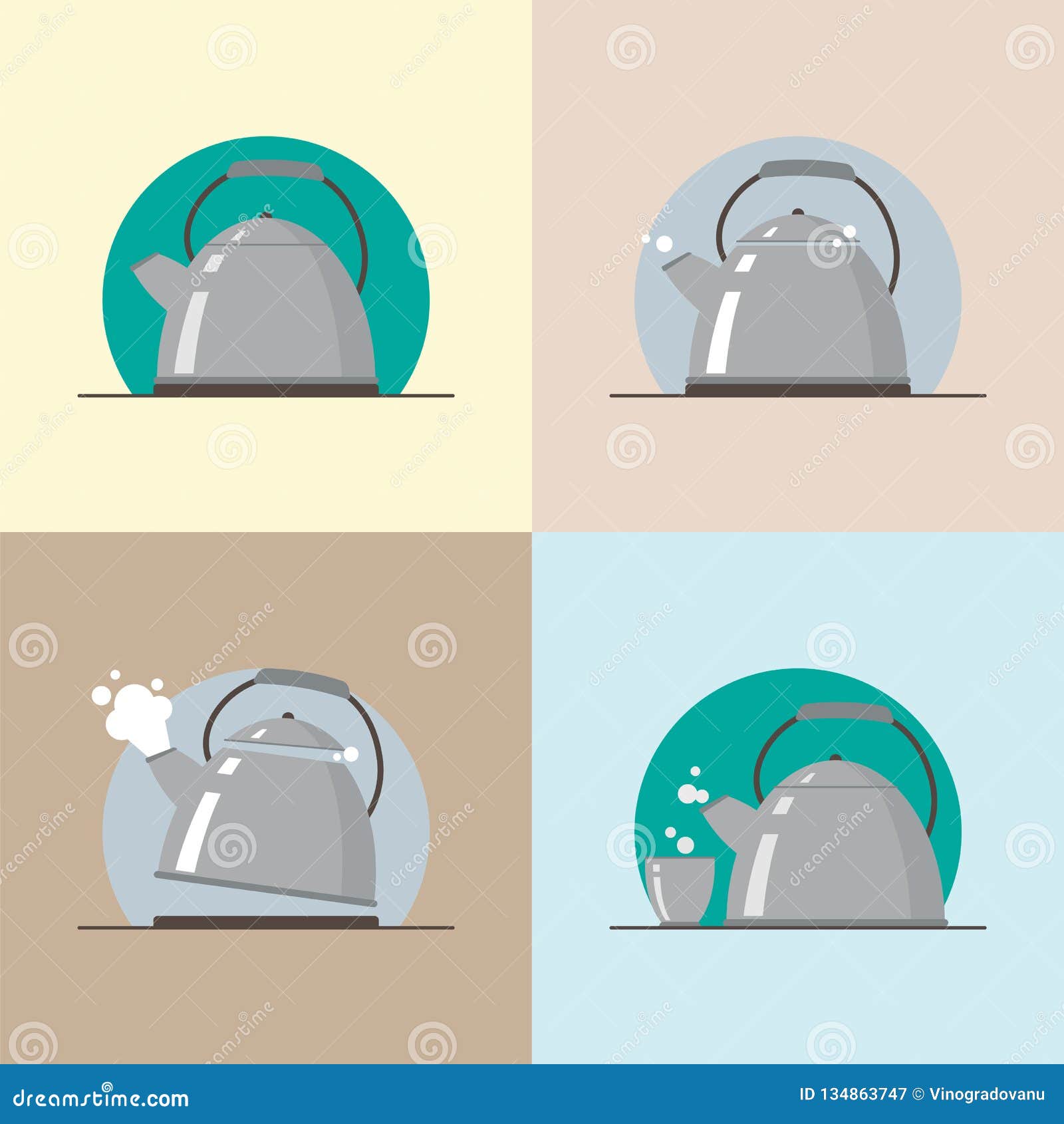 Kettle. the Kettle on the Stove. the Kettle Begins To Boil. Plot. Icons