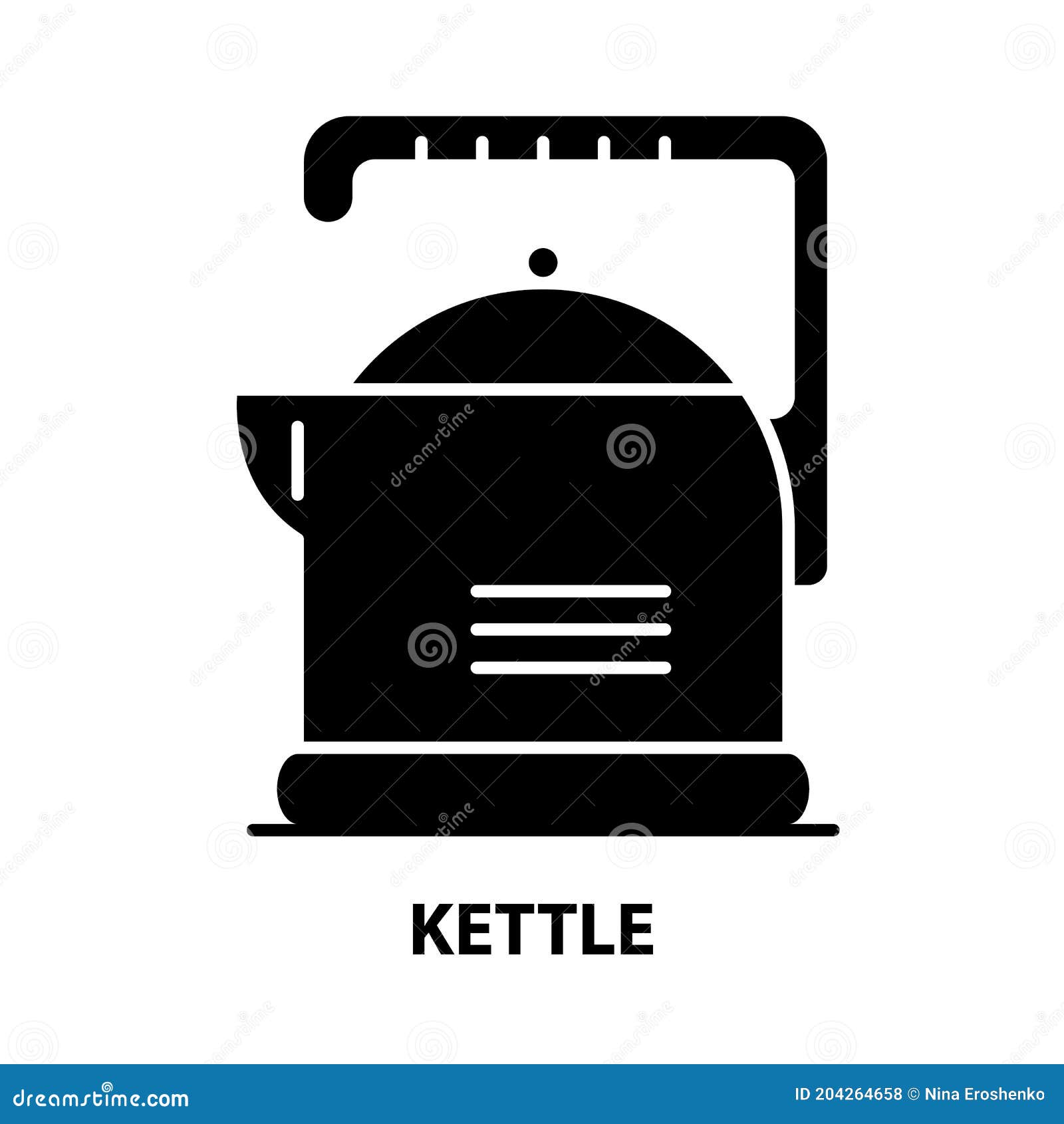 Kettle Symbol Icon, Black Vector Sign with Editable Strokes, Concept
