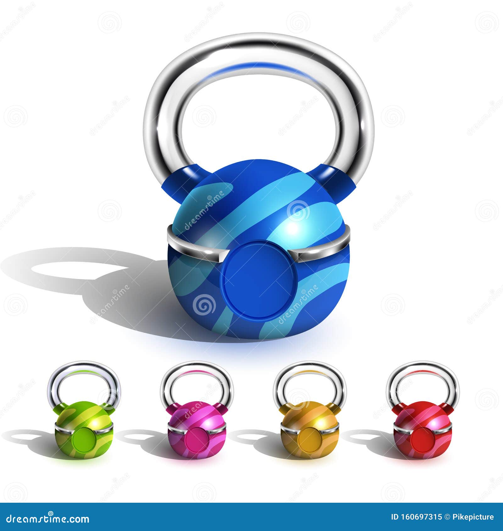 Download Kettlebell In Funny Multicolored Design Set Vector Stock ...