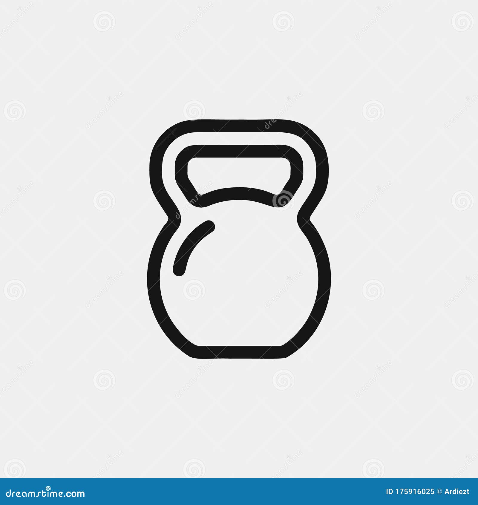 Kettlebell Icon Logo Design. Simple Flat Vector Illustration Stock