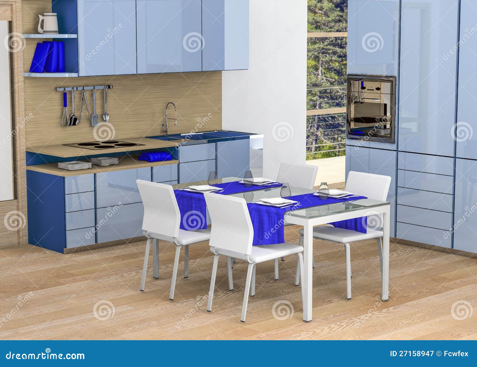 Keuken schaduwen van blauw royalty vrije stock fotografie ...
