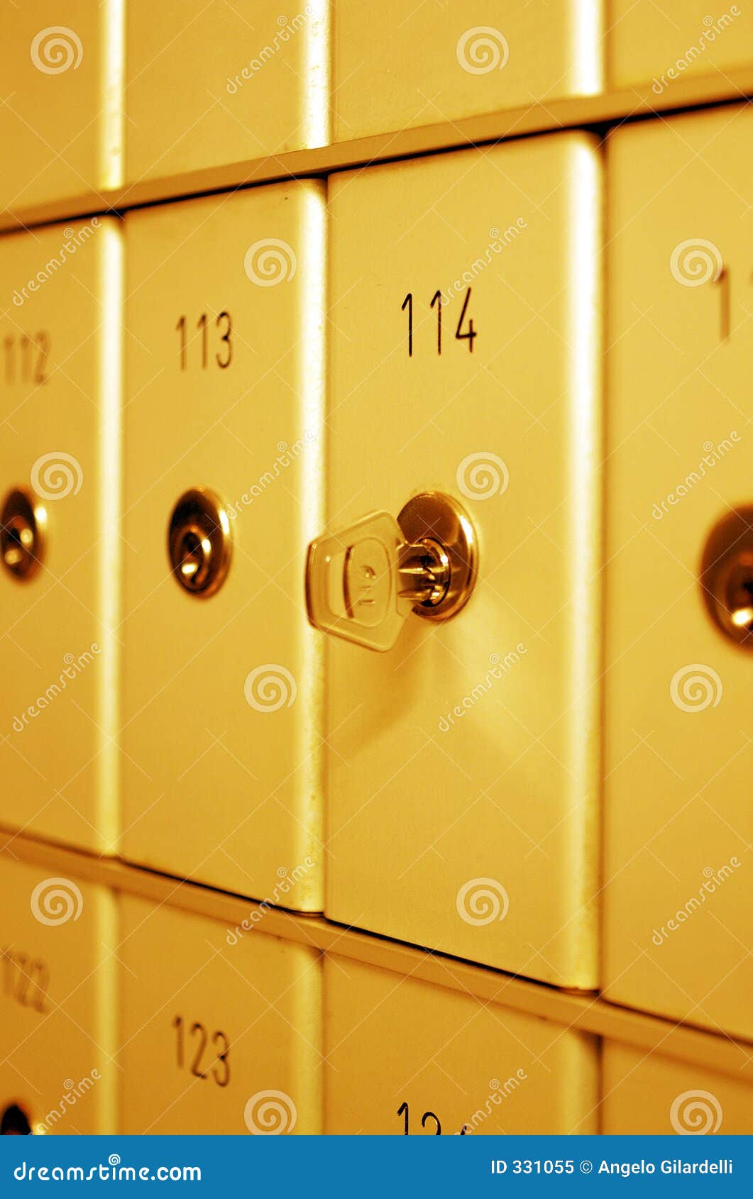 Key in bank safe stock image. Image of serial, security 331055