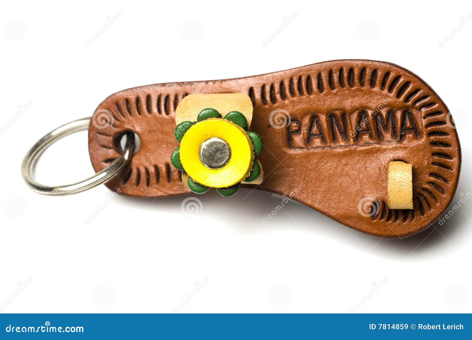 Key chain souvenir panama stock image. Image of leather 7814859
