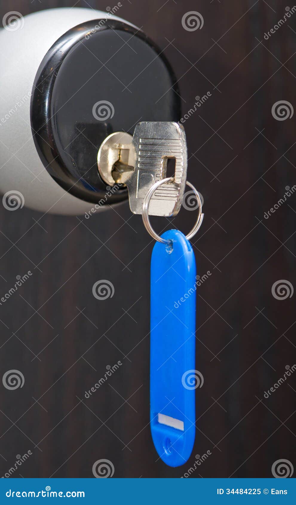 Key in door lock stock image. Image of lock, knob, safety 34484225