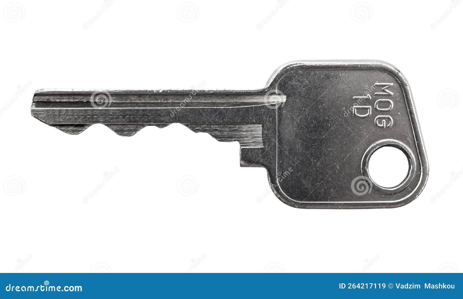 key from the door lock on a white background close-up. key isolate