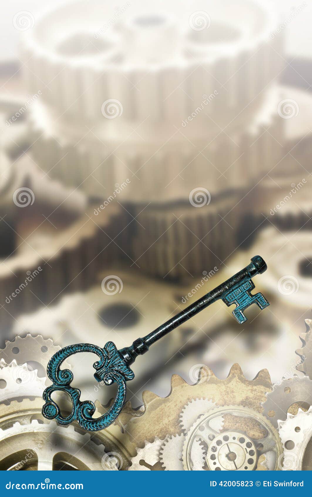 Key with gears stock image. Image of metaphor, industry 42005823
