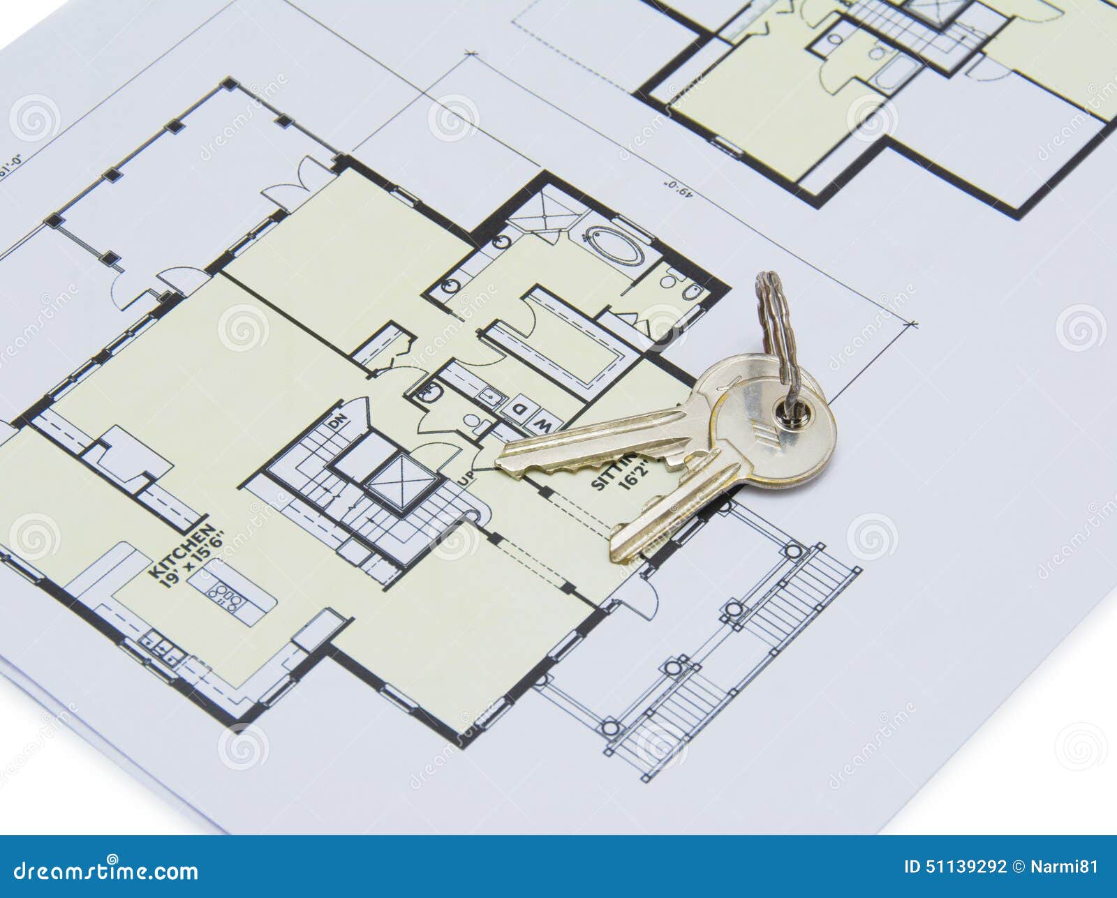 Key on house plan stock photo. Image of plan, print, estate - 51139292