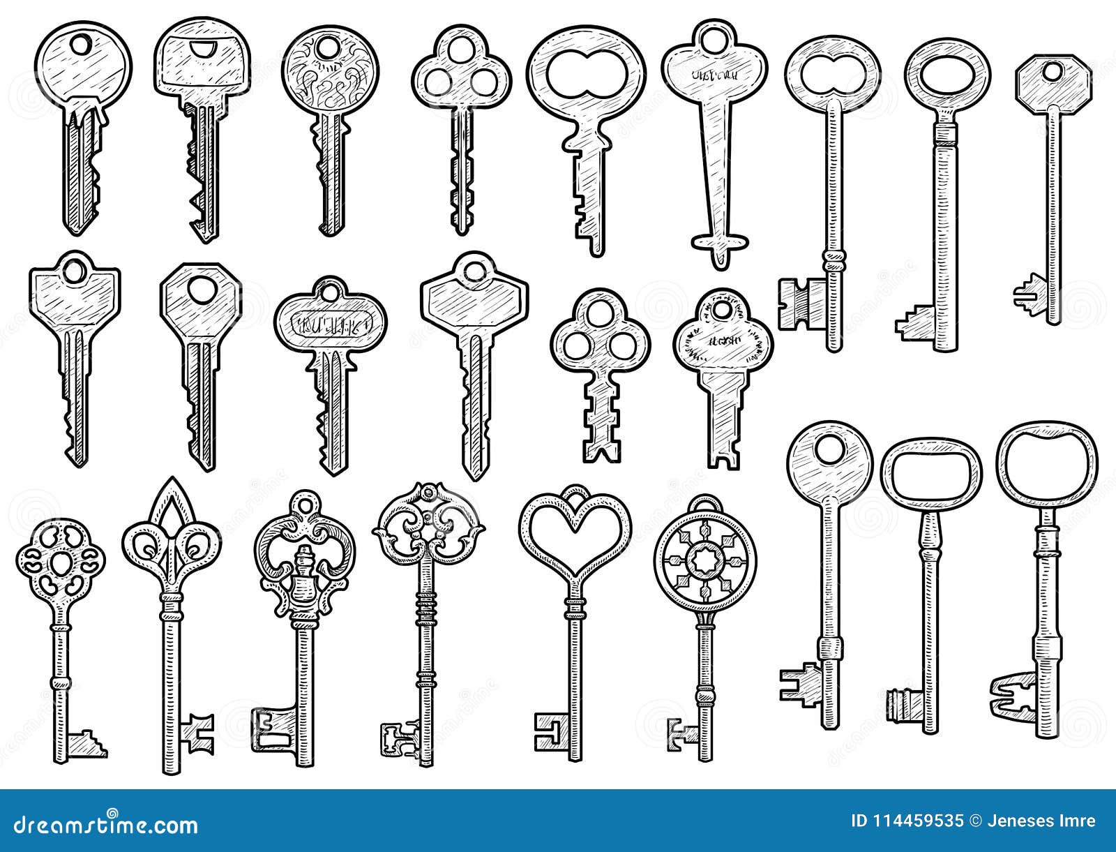 Lock key sketch free image download