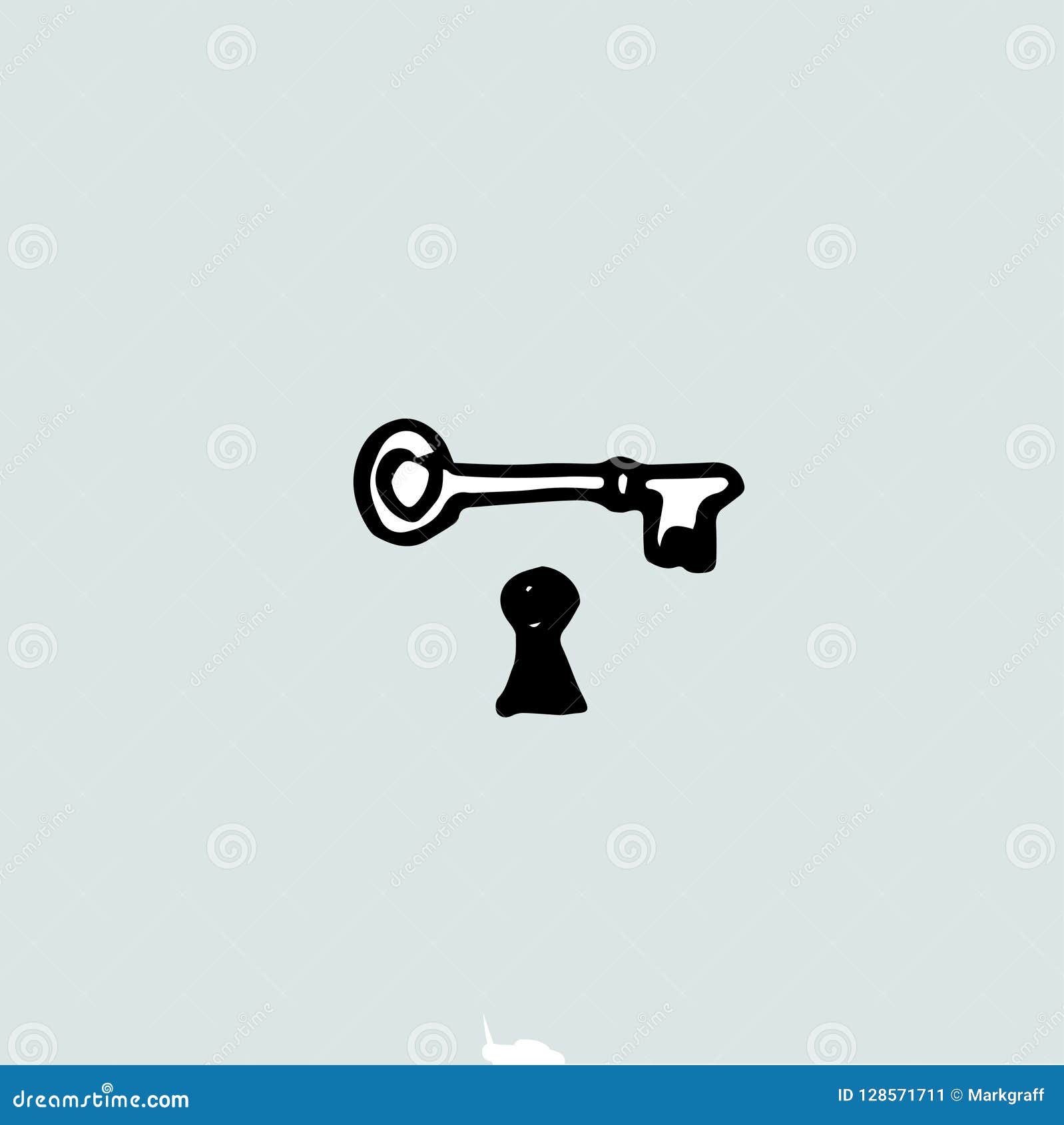 Key And Keyhole Open The Door Idea Hand Drawn Stock Vector