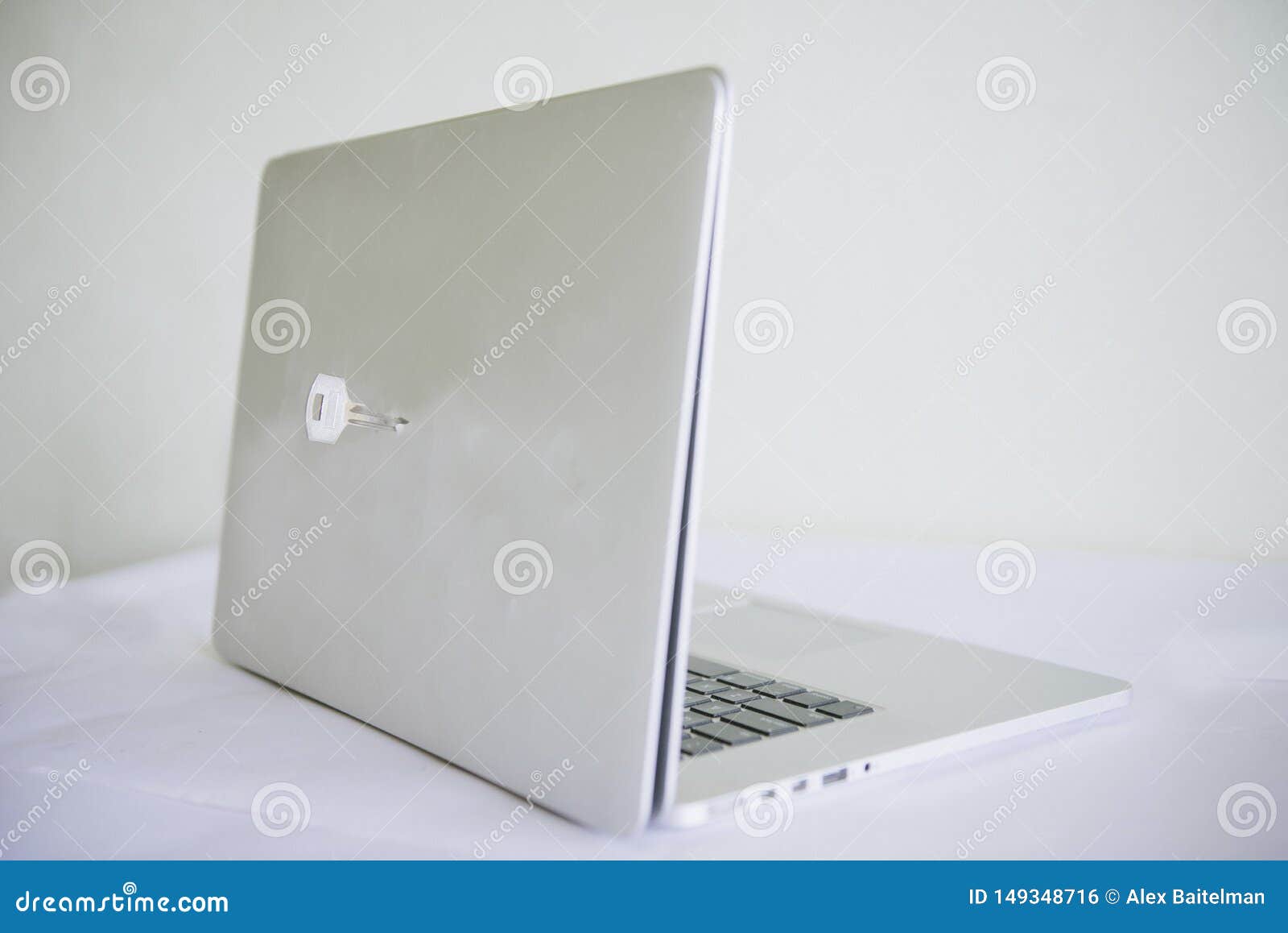 Key in a Laptop. Personal Data Protection Stock Photo Image of press