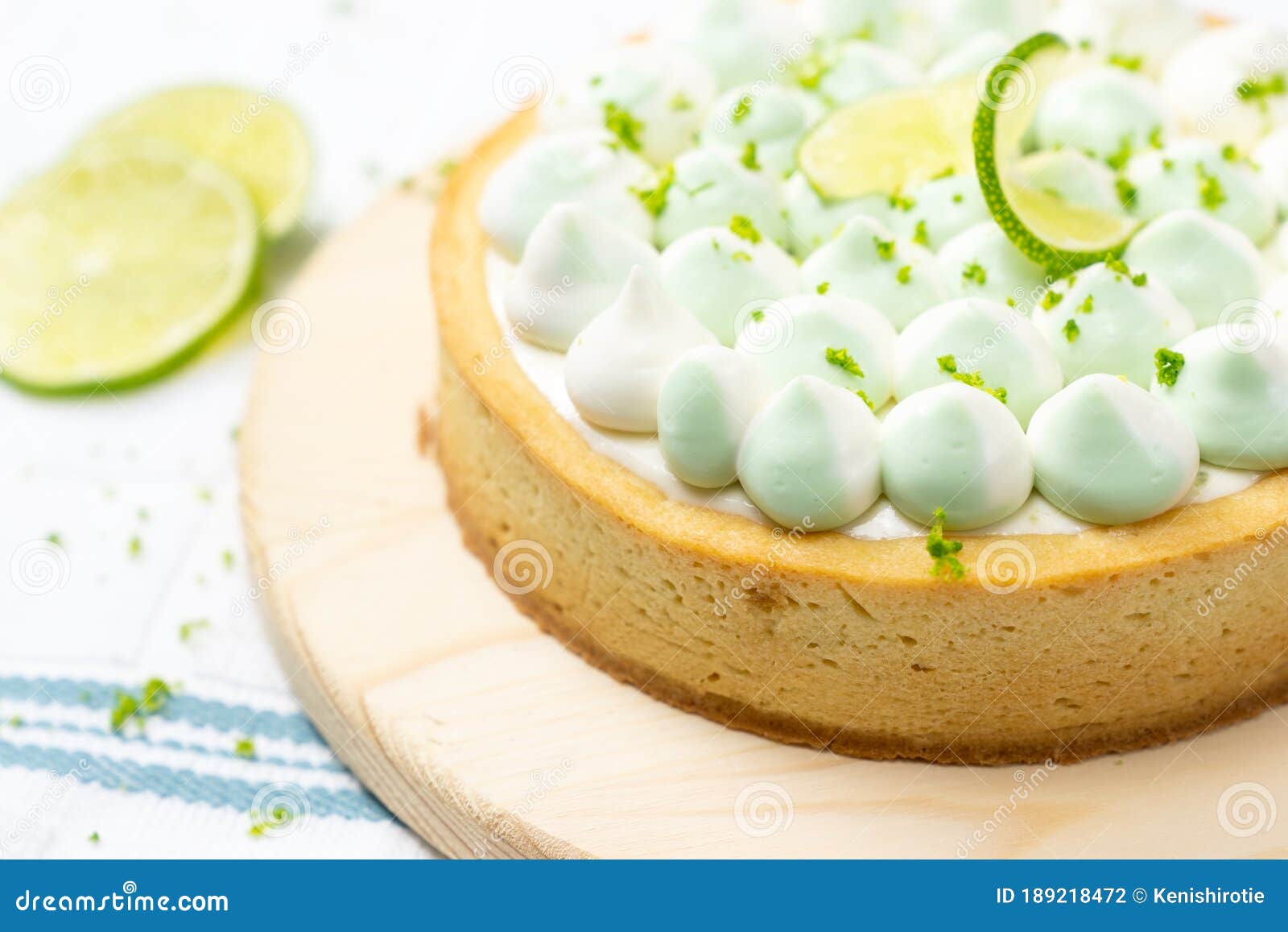 Key Lime Cheese Tart with Whipping Cream on Top Stock Photo Image of