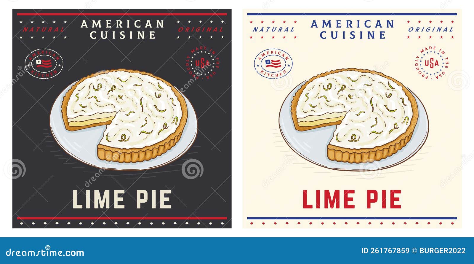 Key Lime Pie American Dessert Stock Vector Illustration of vector