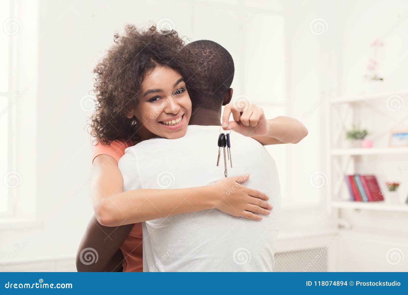 Happy Black Couple Holding Keys of Their New Home Stock Photo - Image of  people, celebrating: 118074894