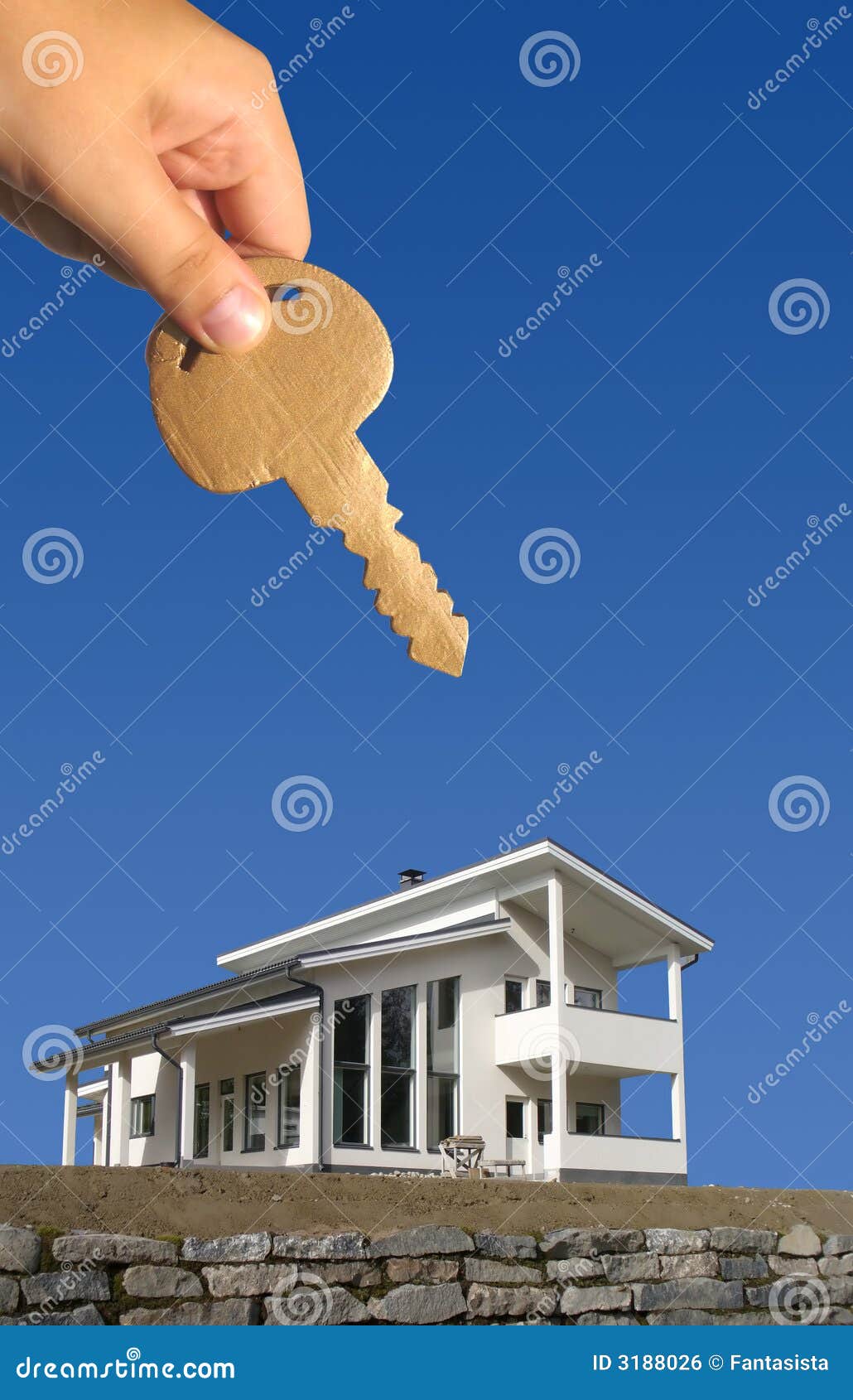 Key for new house stock photo. Image of living, hand, estate - 3188026