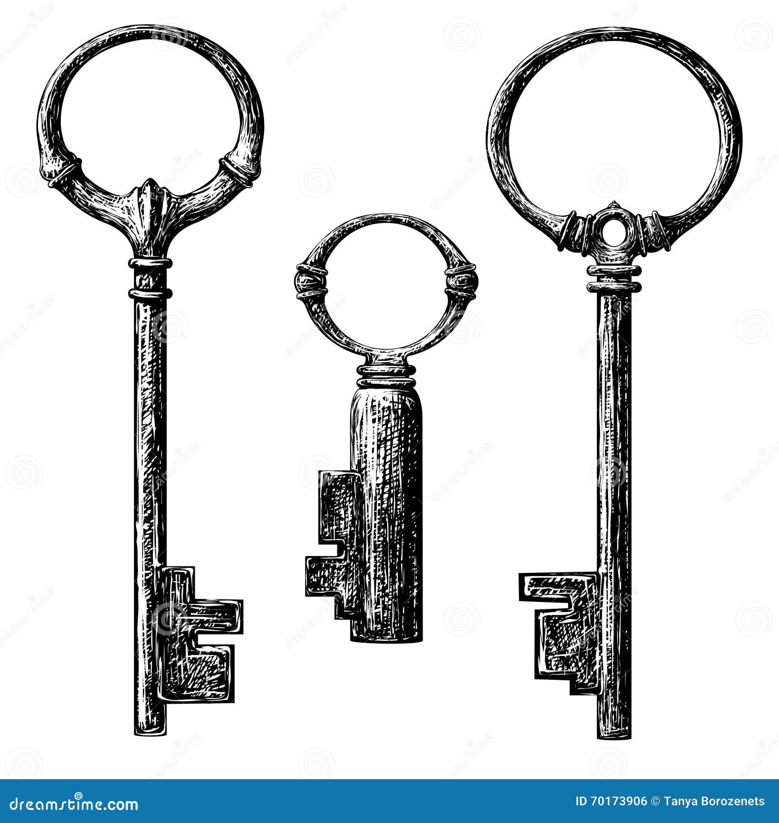 Lock and Key Engraving Vector Vintage Art Stock Vector - Illustration of  design, etching: 192462966