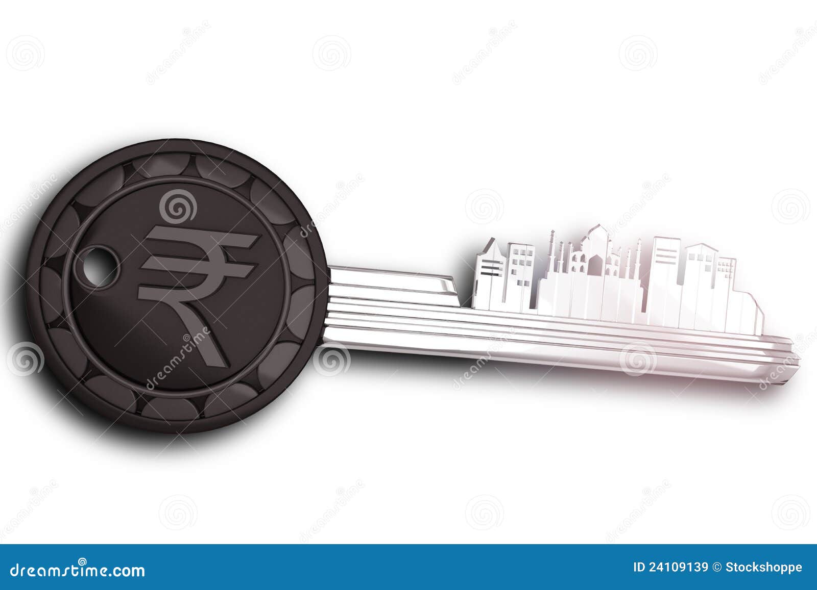 Key Ring with India Cityscape Stock Illustration Illustration of