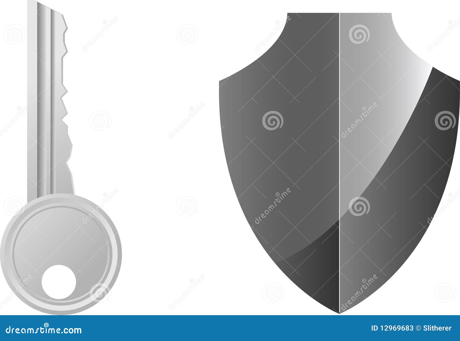 Key and shield stock illustration. Illustration of closeup - 12969683